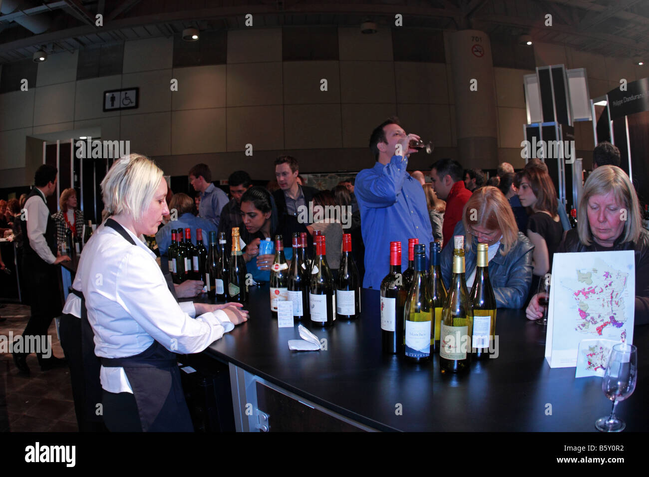 Dégustation de vin français dans la barre 14e Conférence annuelle de la gastronomie et du vin Expo à Toronto Metro Convention Centre le 21 novembre 2008 Banque D'Images