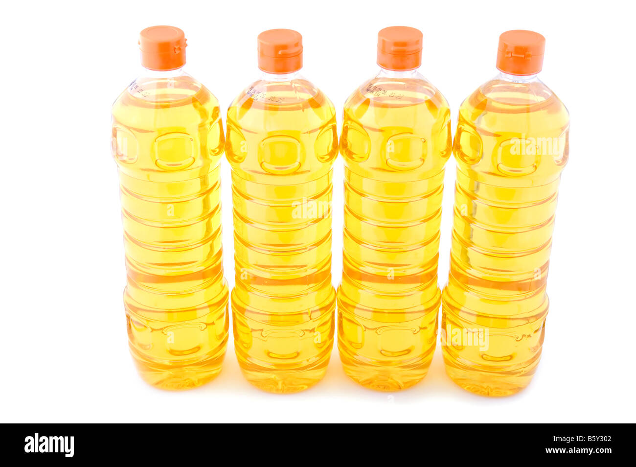 Objet sur l'alimentation de l'huile de maïs blanc Banque D'Images