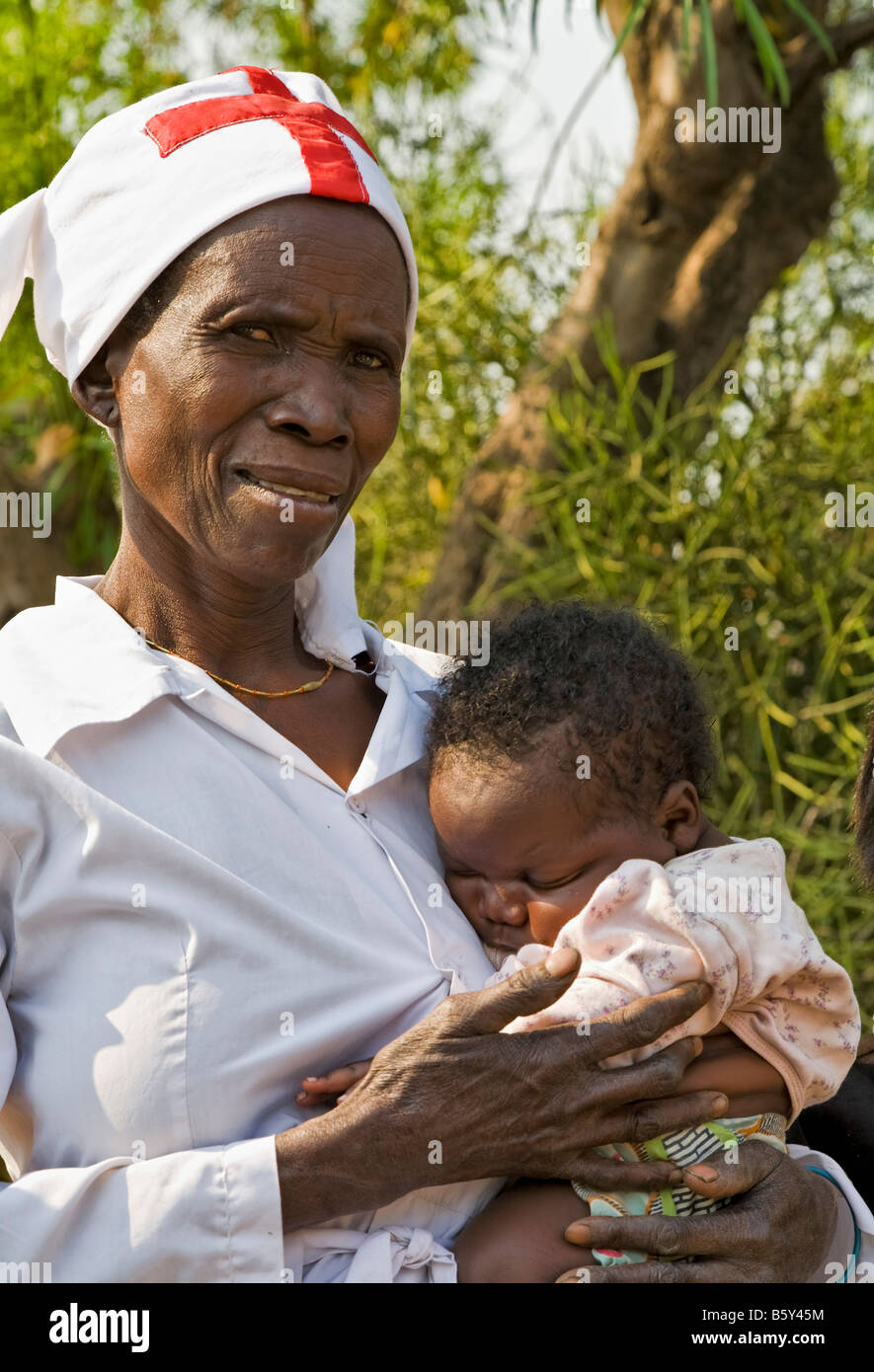 Kawaza village au village de guérisseur en Zambie Banque D'Images