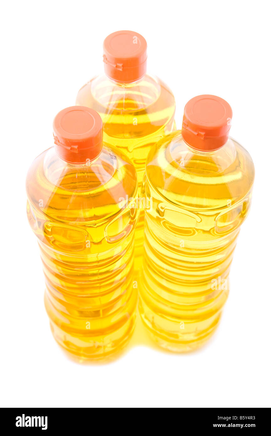 Objet sur l'alimentation de l'huile de maïs blanc Banque D'Images