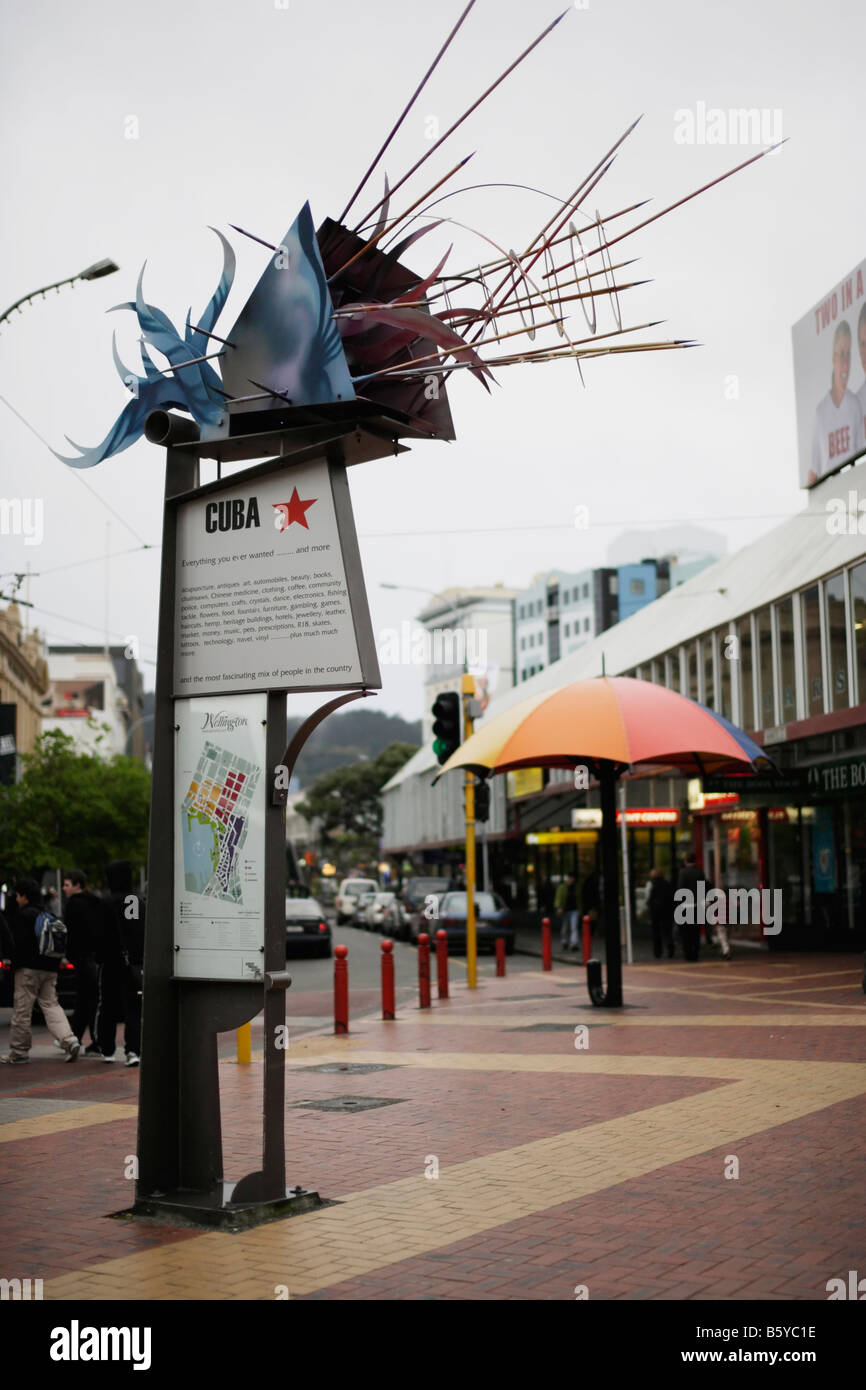 La sculpture moderne Cuba Mall Wellington New Zealand Banque D'Images