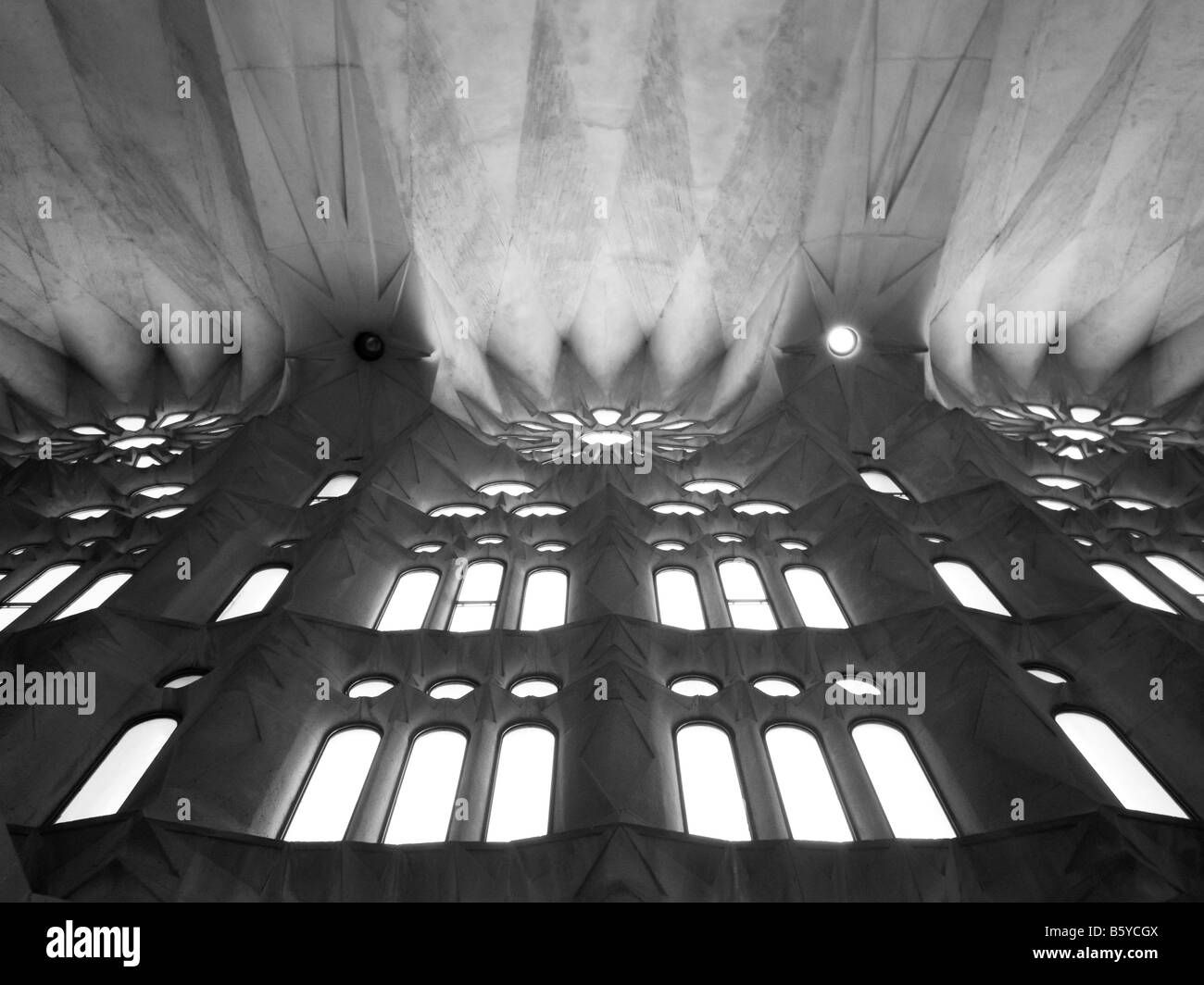 L'intérieur de détail Pierre la Sagrada Familia à Barcelone, Espagne Banque D'Images