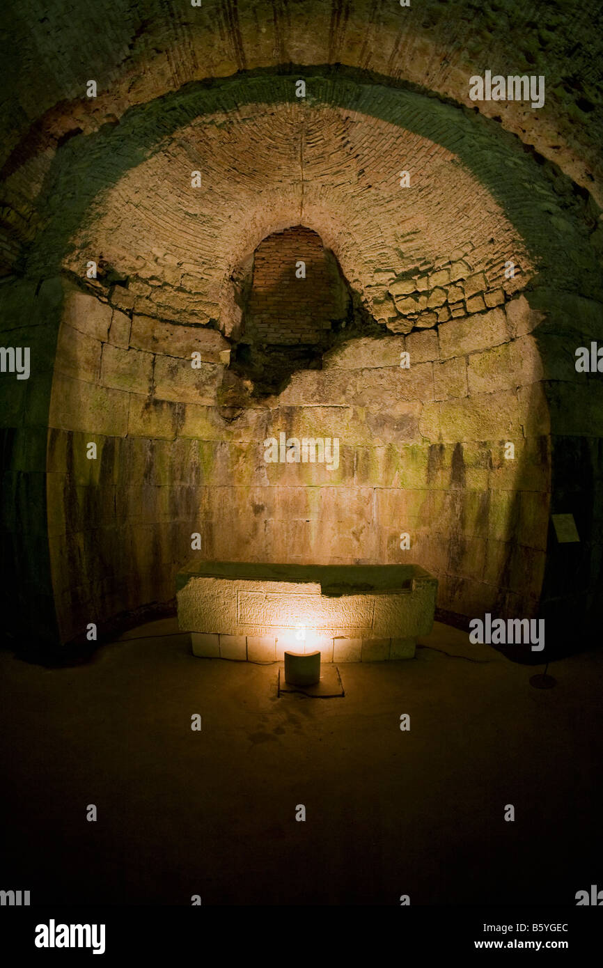 Vestiges romains des caves du Palais Dioclétien Site du patrimoine mondial de l'Europe Croatie Dalmatie Split Banque D'Images
