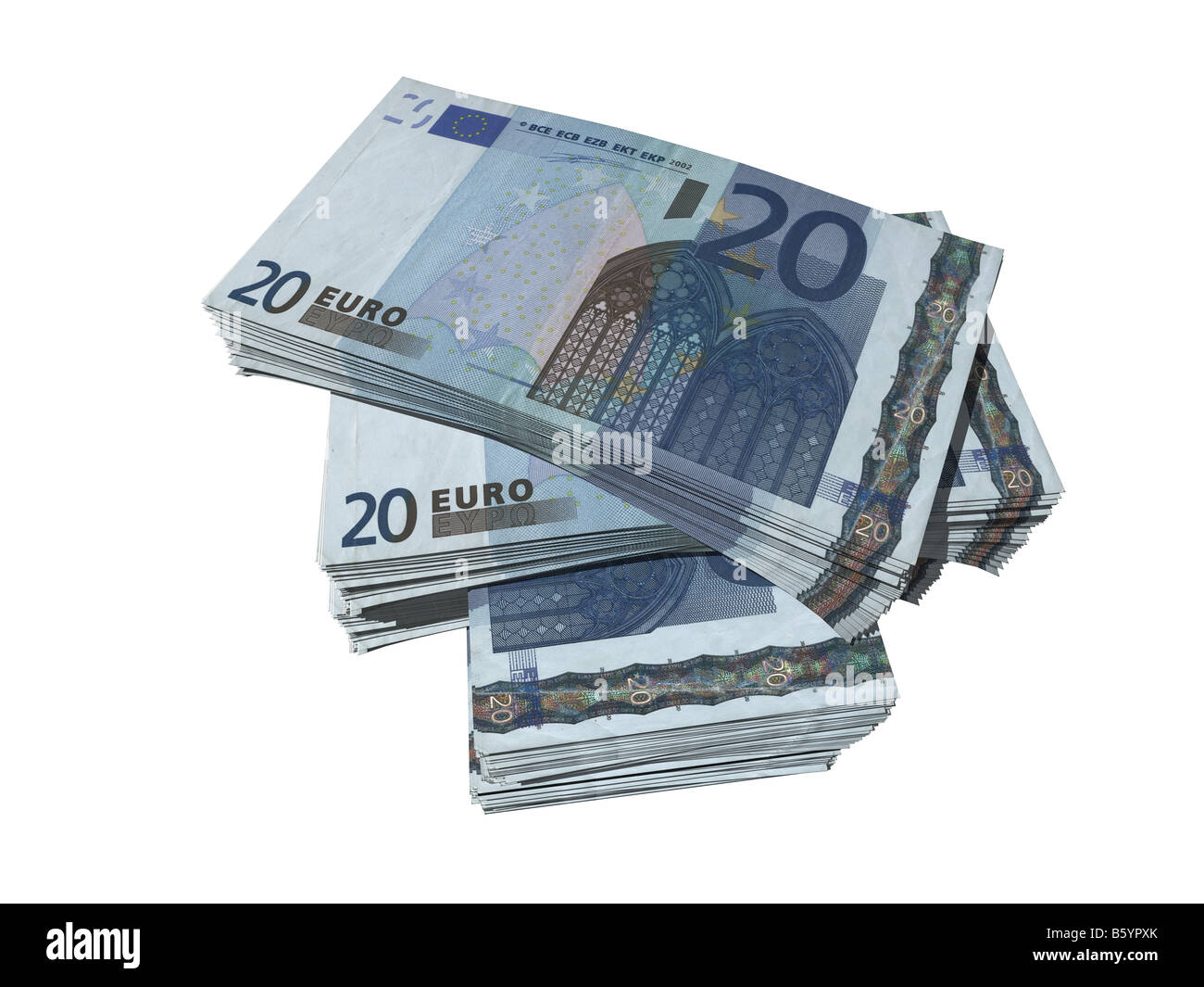 Un euro note isolée sur fond blanc Banque D'Images