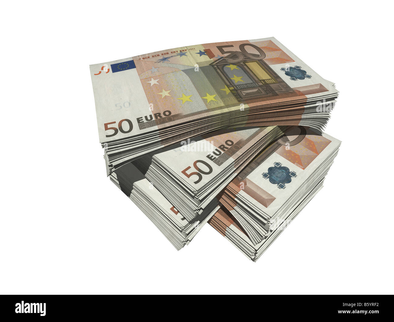 Un euro note isolée sur fond blanc Banque D'Images
