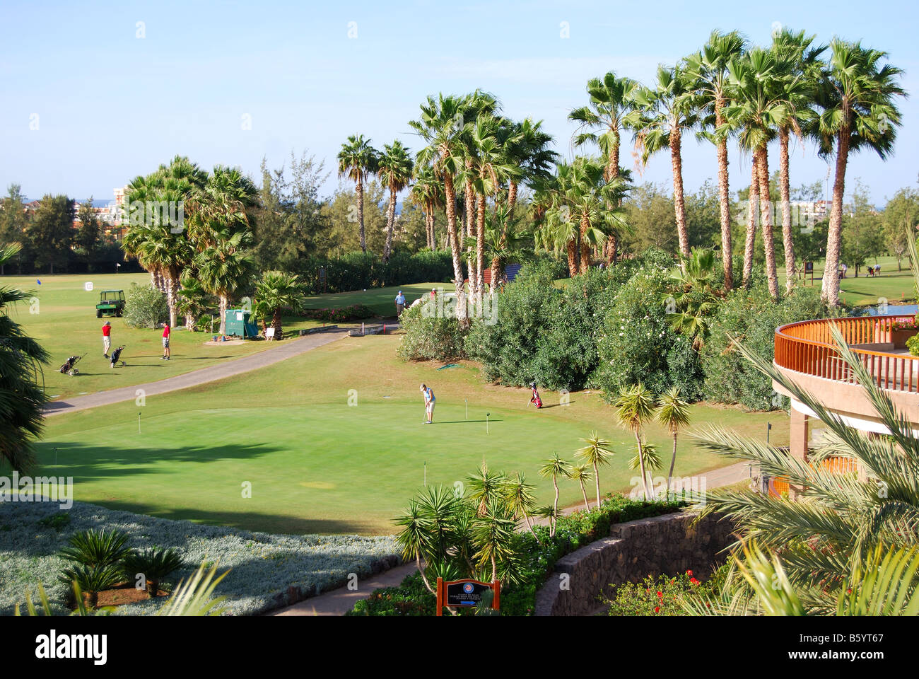 Practice putting green, golf Las Americas, Playa de las Americas, Tenerife, Canaries, Espagne Banque D'Images