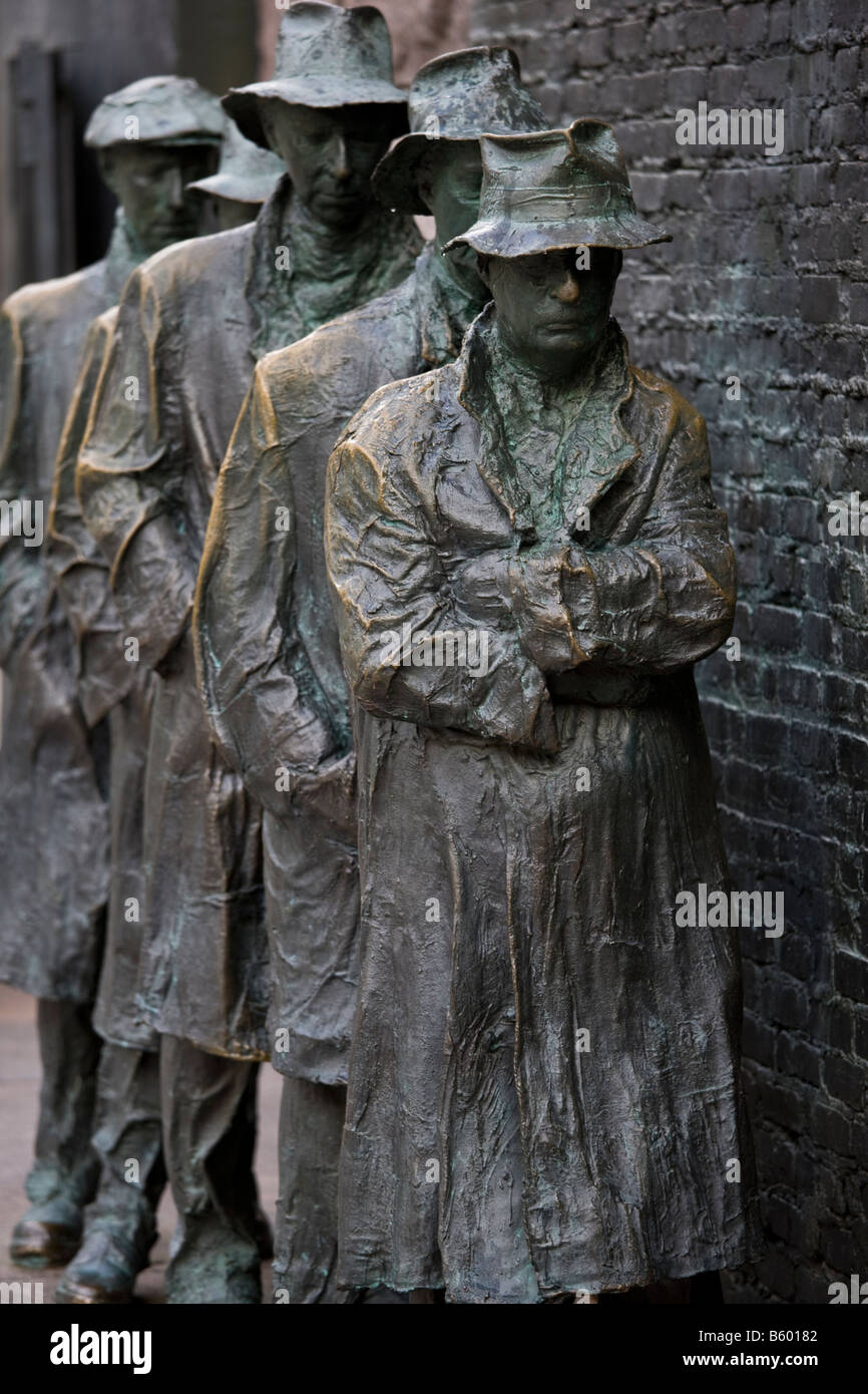 Bread Line, par George Segal, dans le Franklin Delano Roosevelt Memorial à Washington DC Banque D'Images