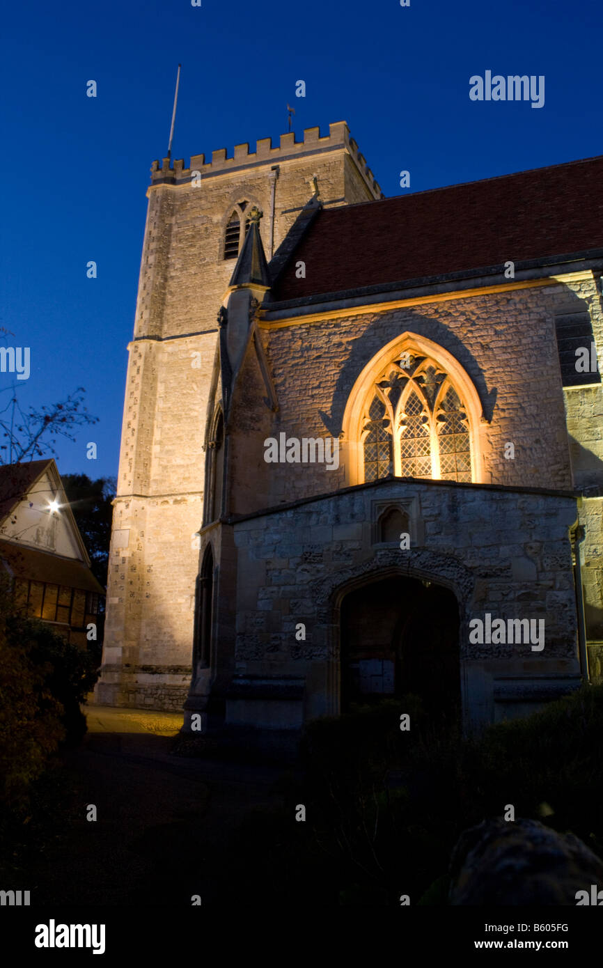 Une scène de nuit de l'abbaye de Dorchester Banque D'Images