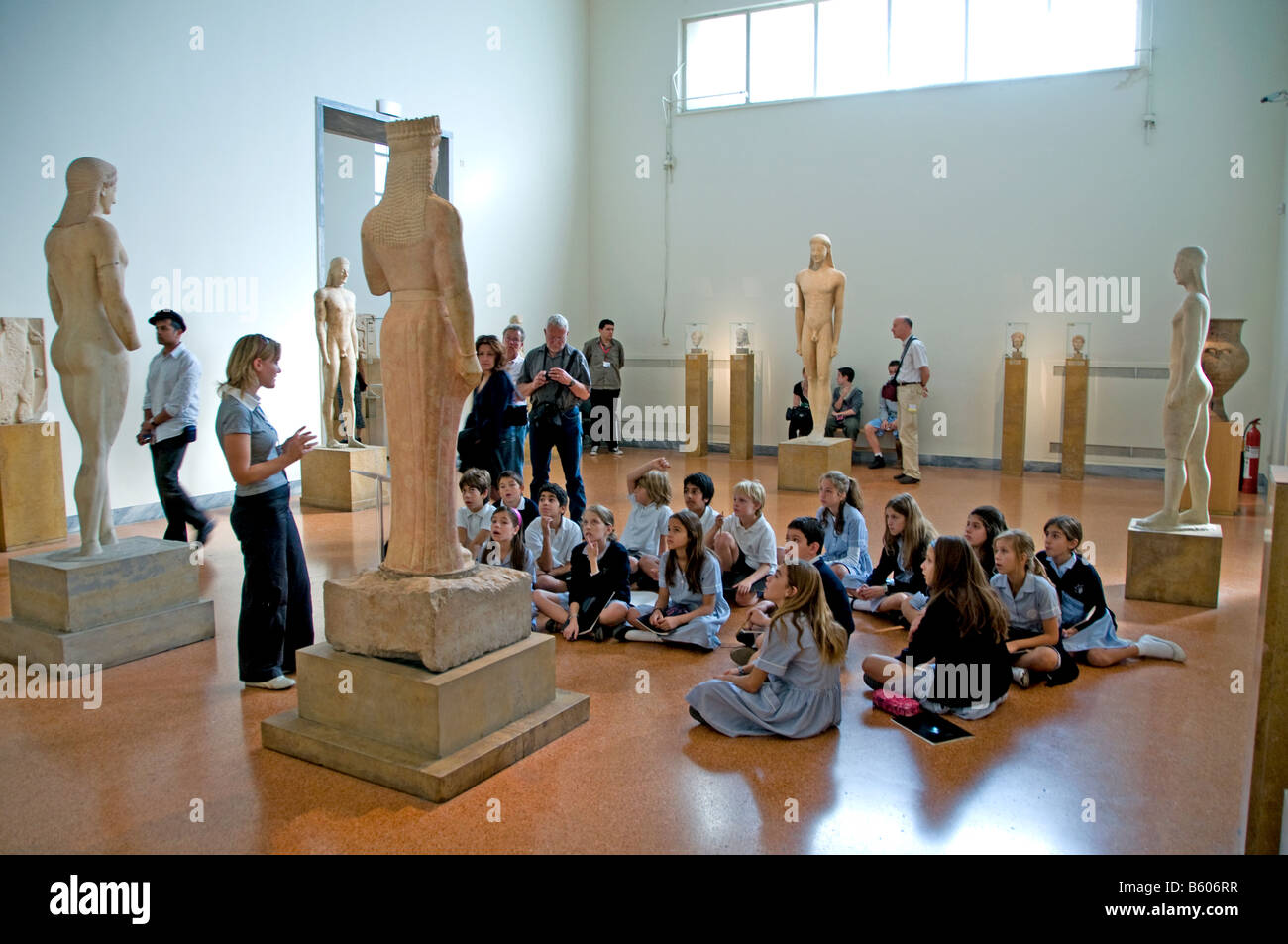 Classe d'école, l'histoire grecque de l'éducation future de la jeunesse d'Athènes Grèce grec du renseignement Banque D'Images