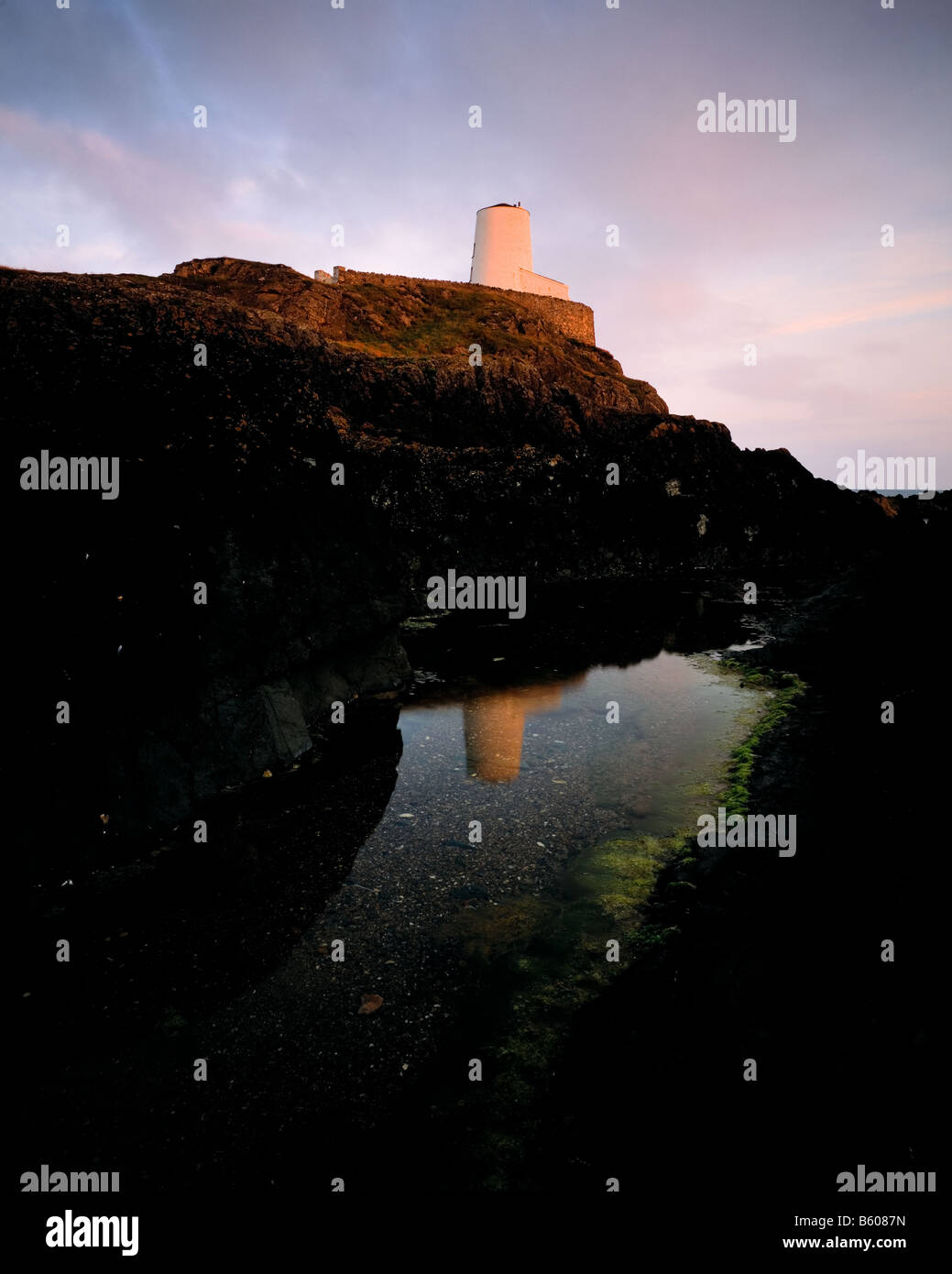 Compte tenu de soirée, Ty Mawr Ynys Llanddwyn. Anglesey. Le Nord du Pays de Galles. Banque D'Images