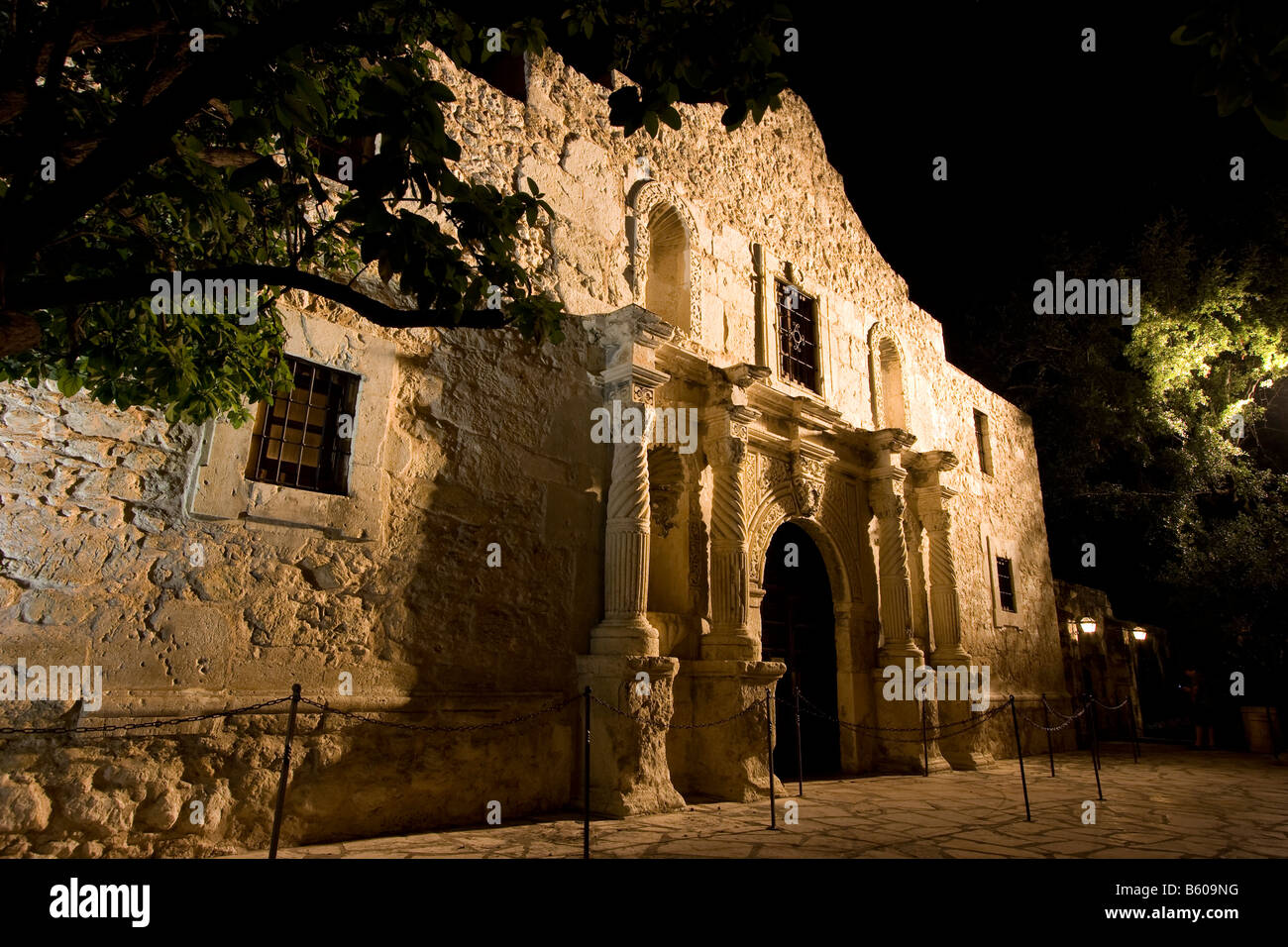 La chapelle d'Alamo à San Antonio (Texas) États-Unis Banque D'Images