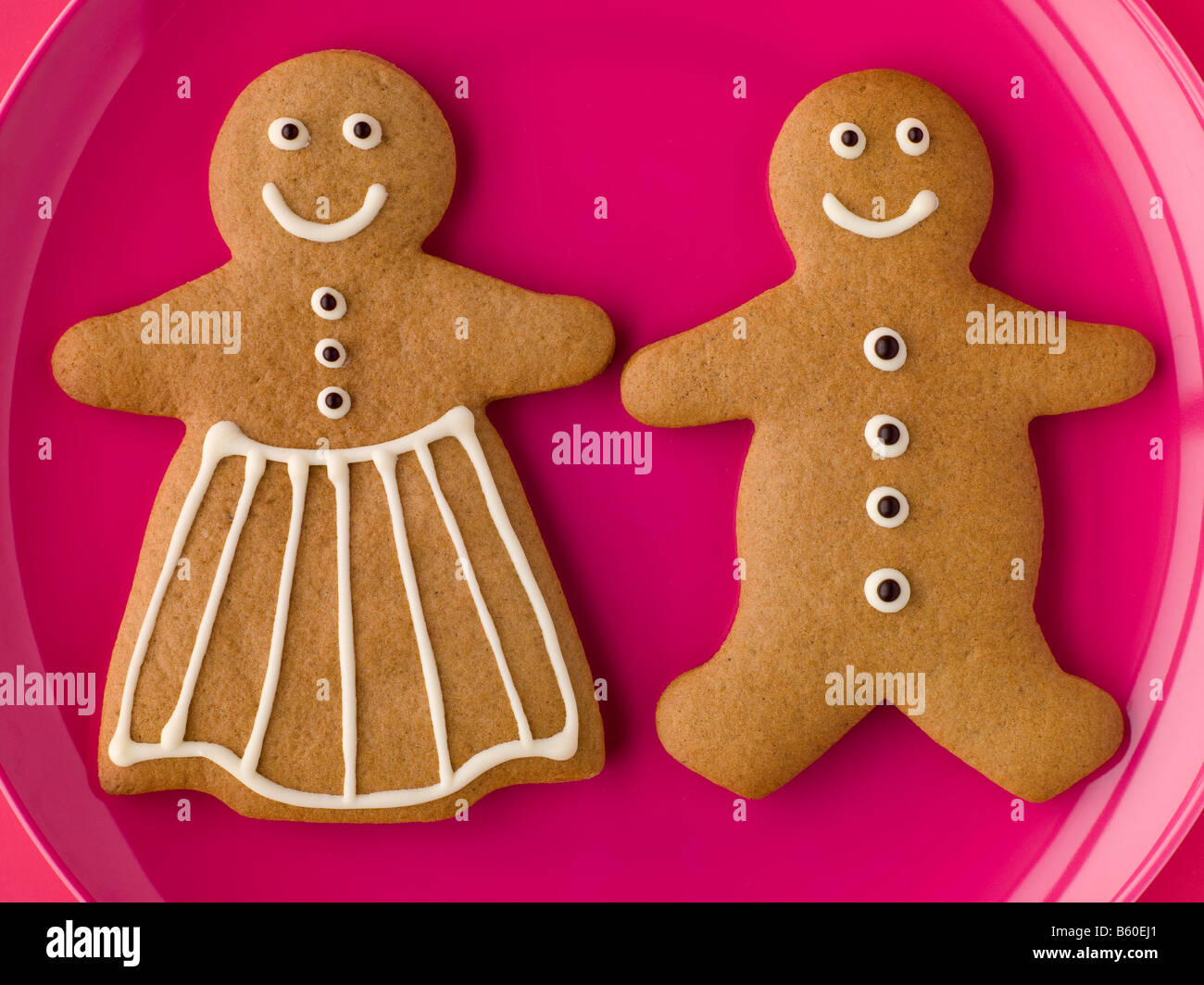 Gingerbread Man et Gingerbread Woman Banque D'Images