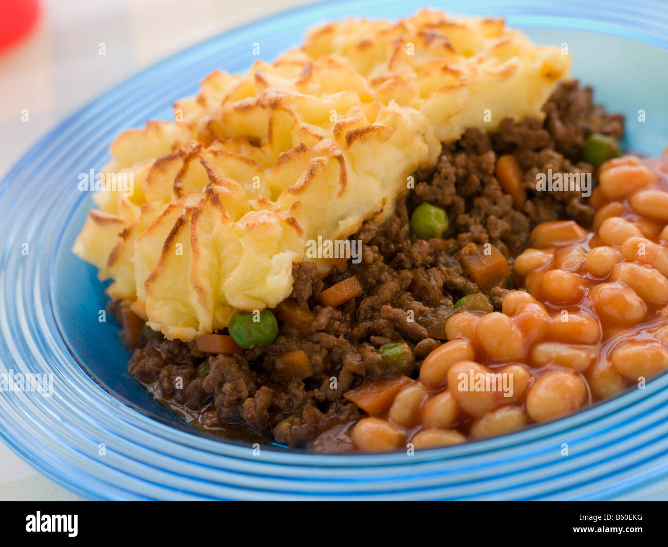 Cottage Pie, Haricots Banque D'Images