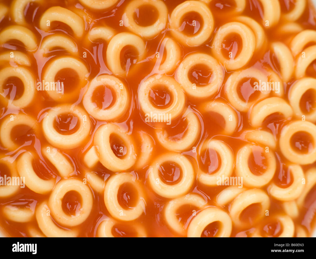 Hoops Spaghetti à la sauce tomate Banque D'Images