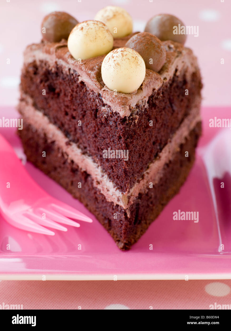 Tranche de gâteau au chocolat Hotel Banque D'Images