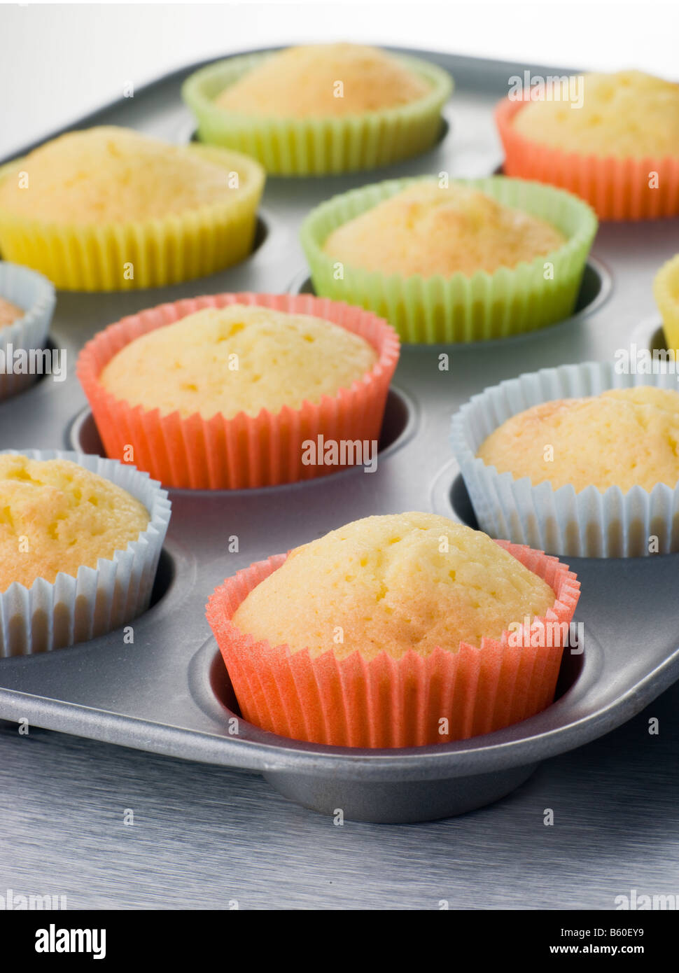 Cup Cakes dans un Cup Cake Tray Banque D'Images