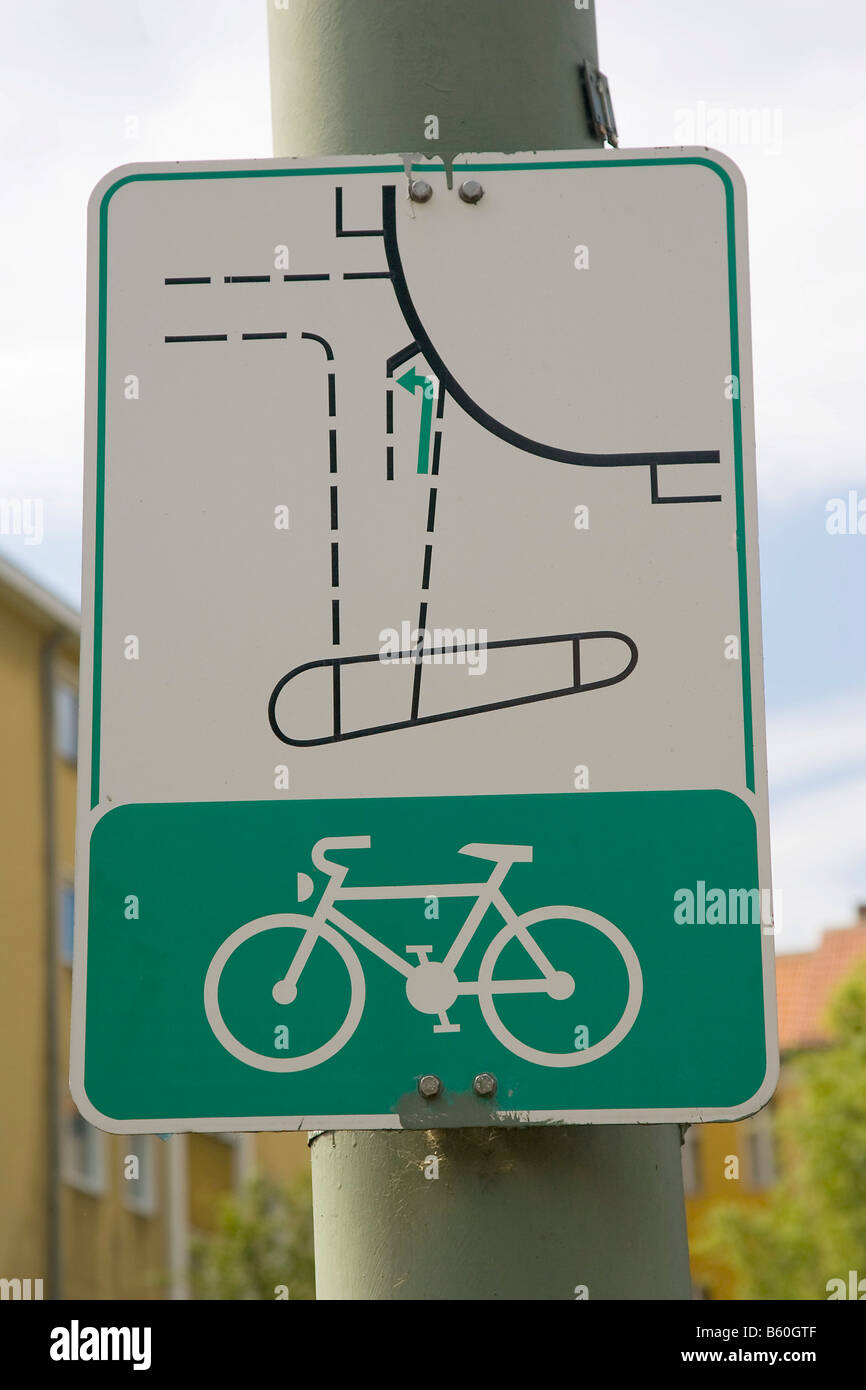 Panneau de circulation pour les vélos Banque D'Images