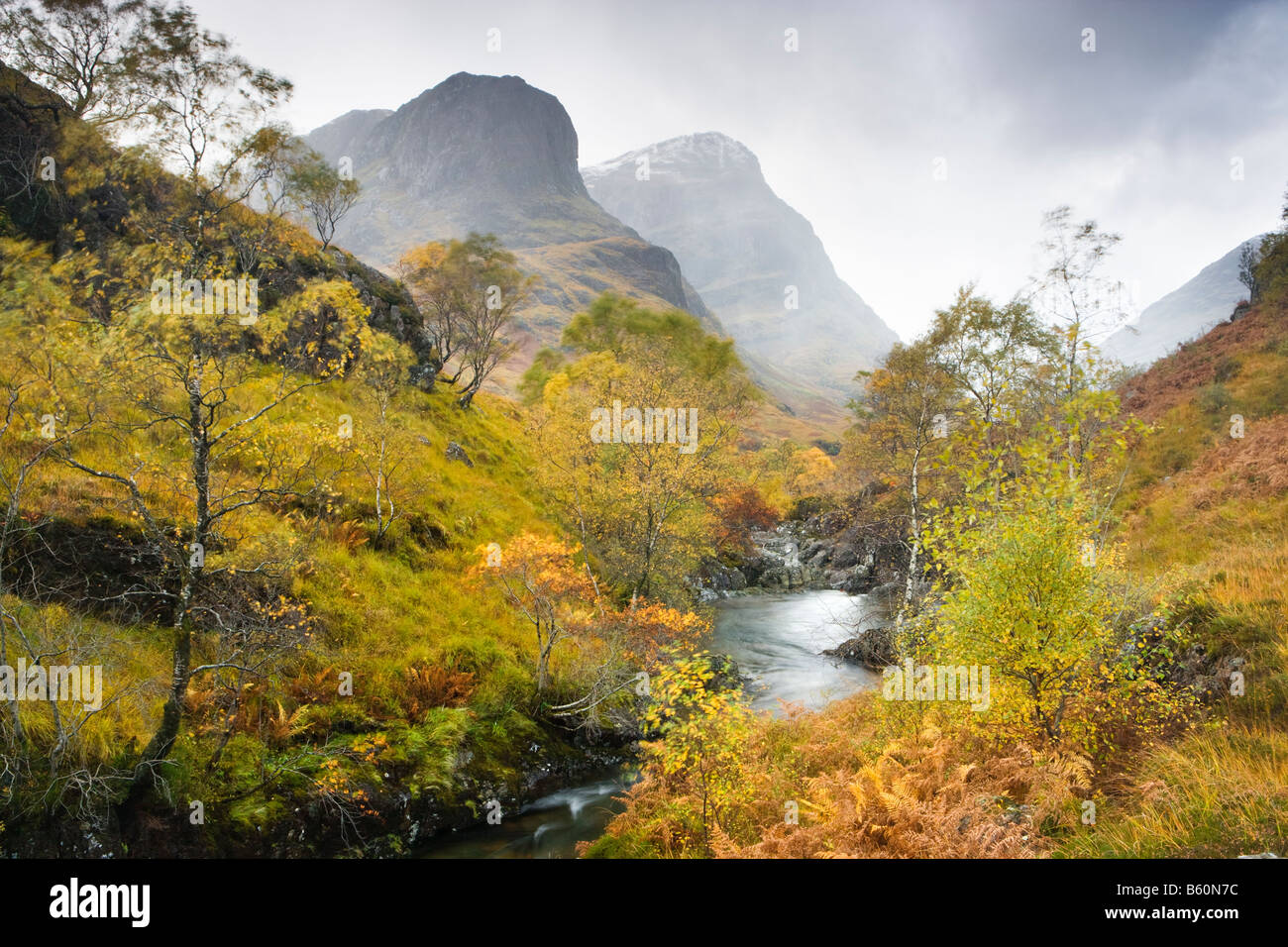 Glen Coe, rivière de l'Europe, les Highlands, Ecosse, Royaume-Uni Banque D'Images