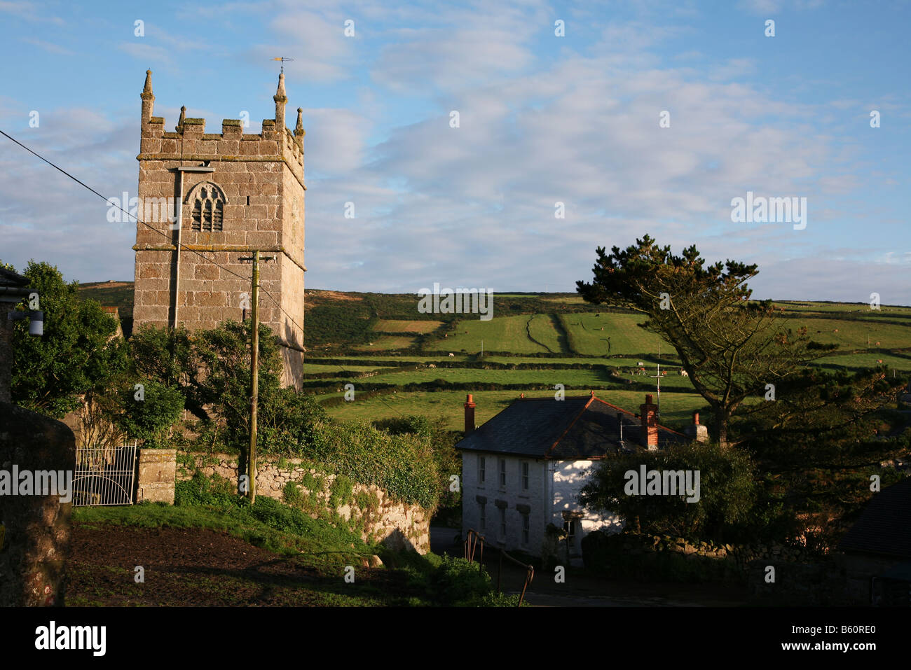 Cornwall zennor zenor village anglais église traditionnelle Banque D'Images