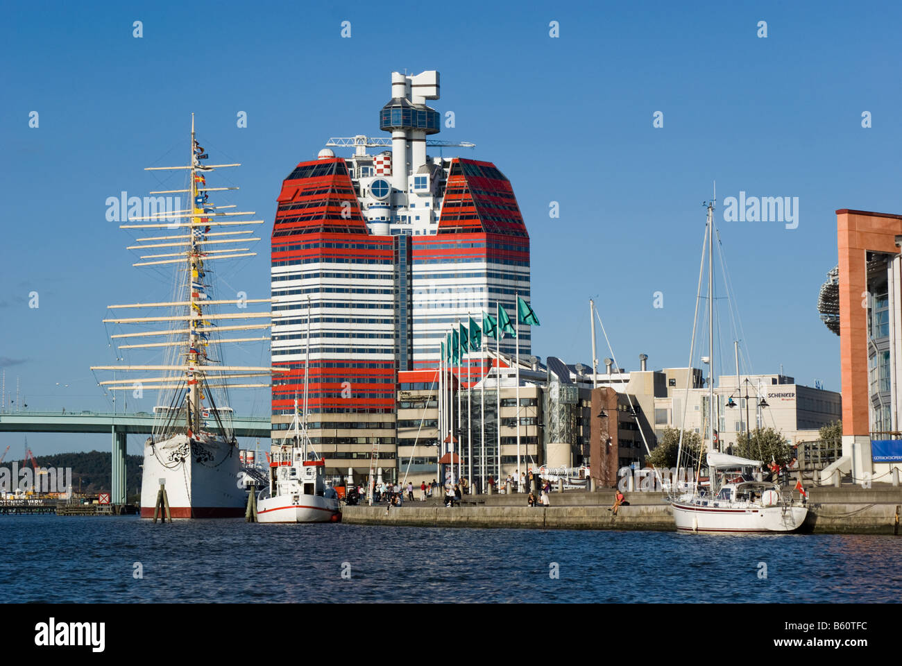 Uitken lookout et Barken Viking, Göteborg, Suède Banque D'Images