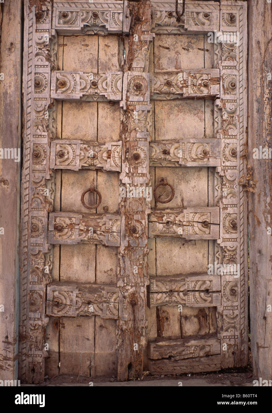 Vieille porte, Katmandou, Népal Banque D'Images