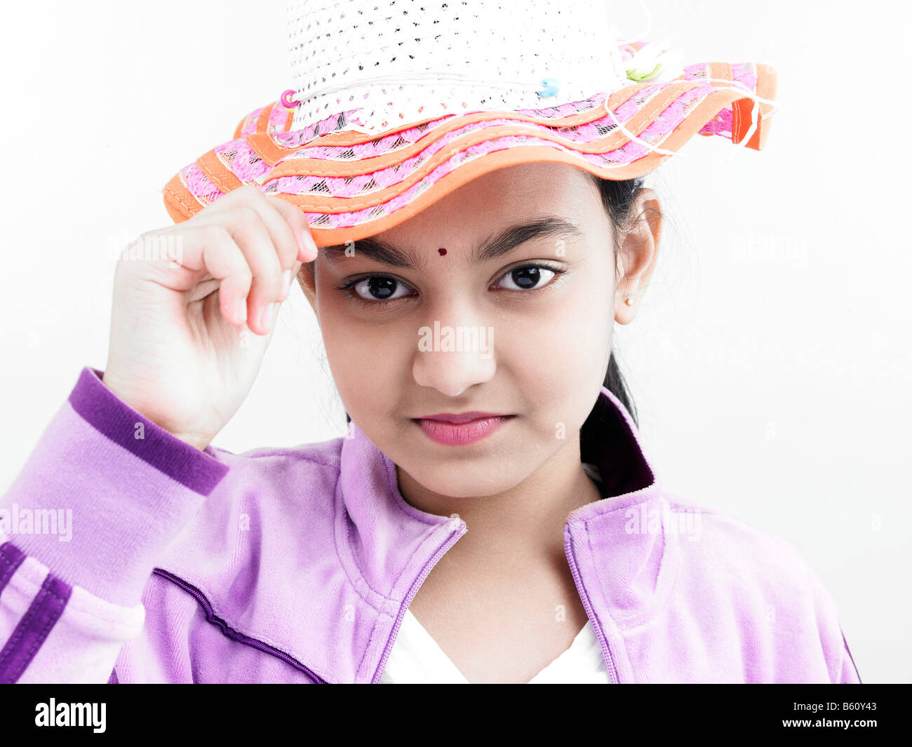 Portrait d'une adolescente asiatique d'origine indienne Banque D'Images