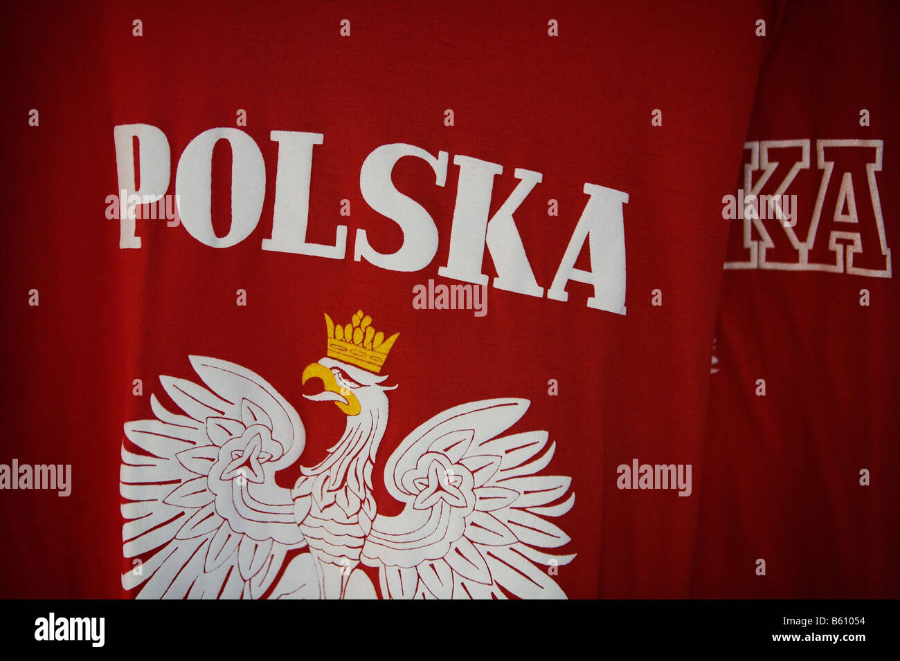 Polish tshirts à vendre à Ksiegarmia boutique polonaise de Londres. Banque D'Images