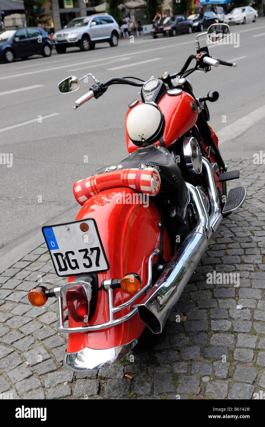 Moto indien indien, réplique d'une Harley Davison, Munich, Bavière Banque D'Images