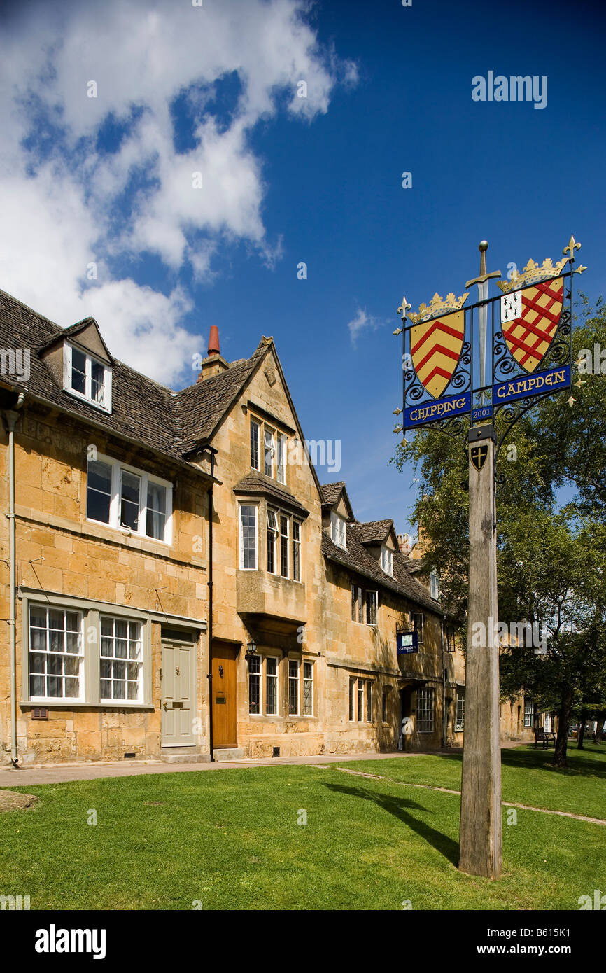 Chipping Camden Town Center maisons typiques construites en pierre melow Gloucestershire UK United Kingdom Grande-bretagne Banque D'Images