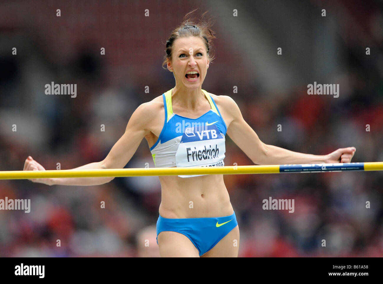 Ariane Friedrich, GER, saut en hauteur, à l'IAAF 2008 World Athletics Final pour l'athlétisme de la Mercedes-Benz Arena Banque D'Images