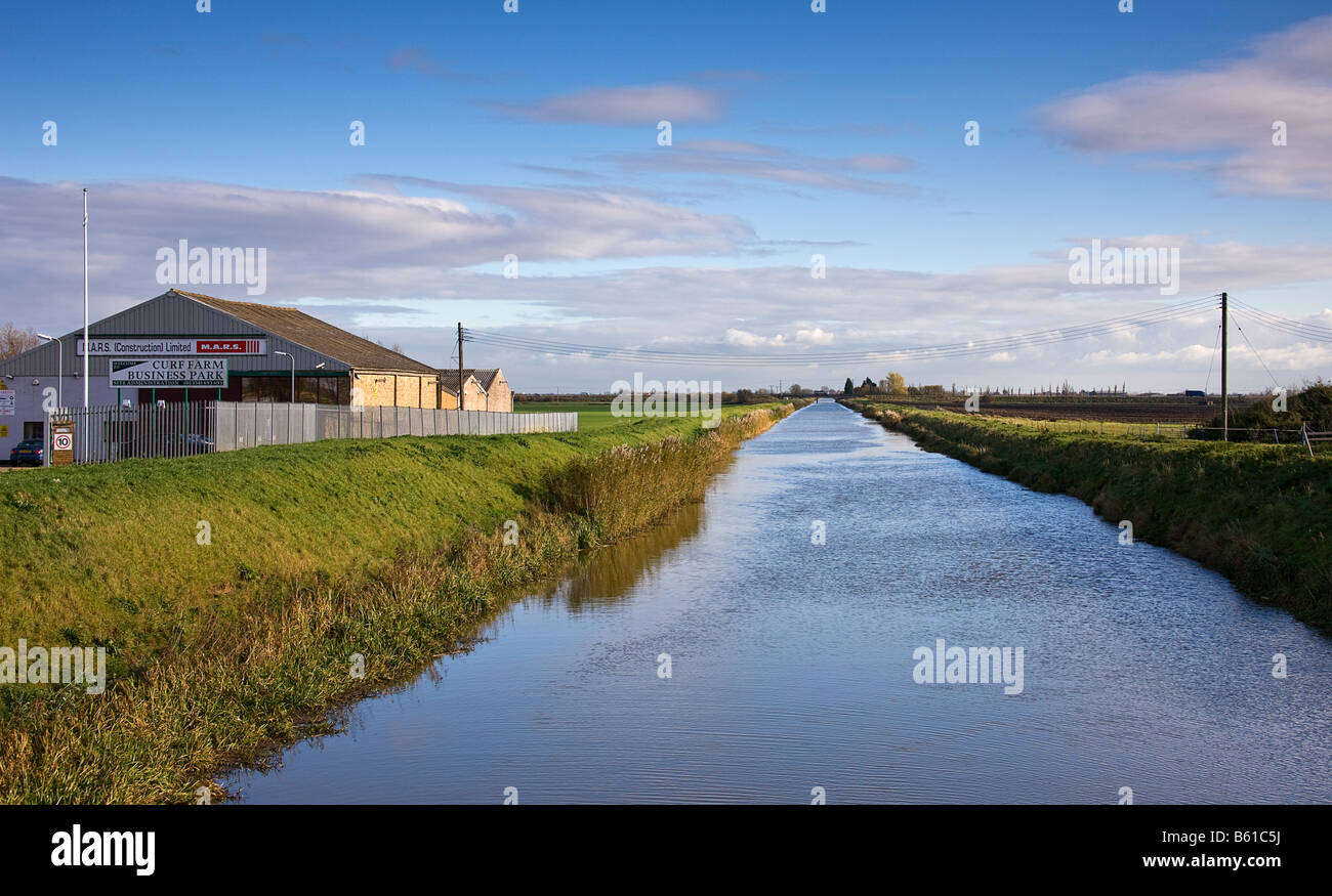 Vidange de 40 pieds à Chatteris à à l'est du pont Childs Leonard Banque D'Images