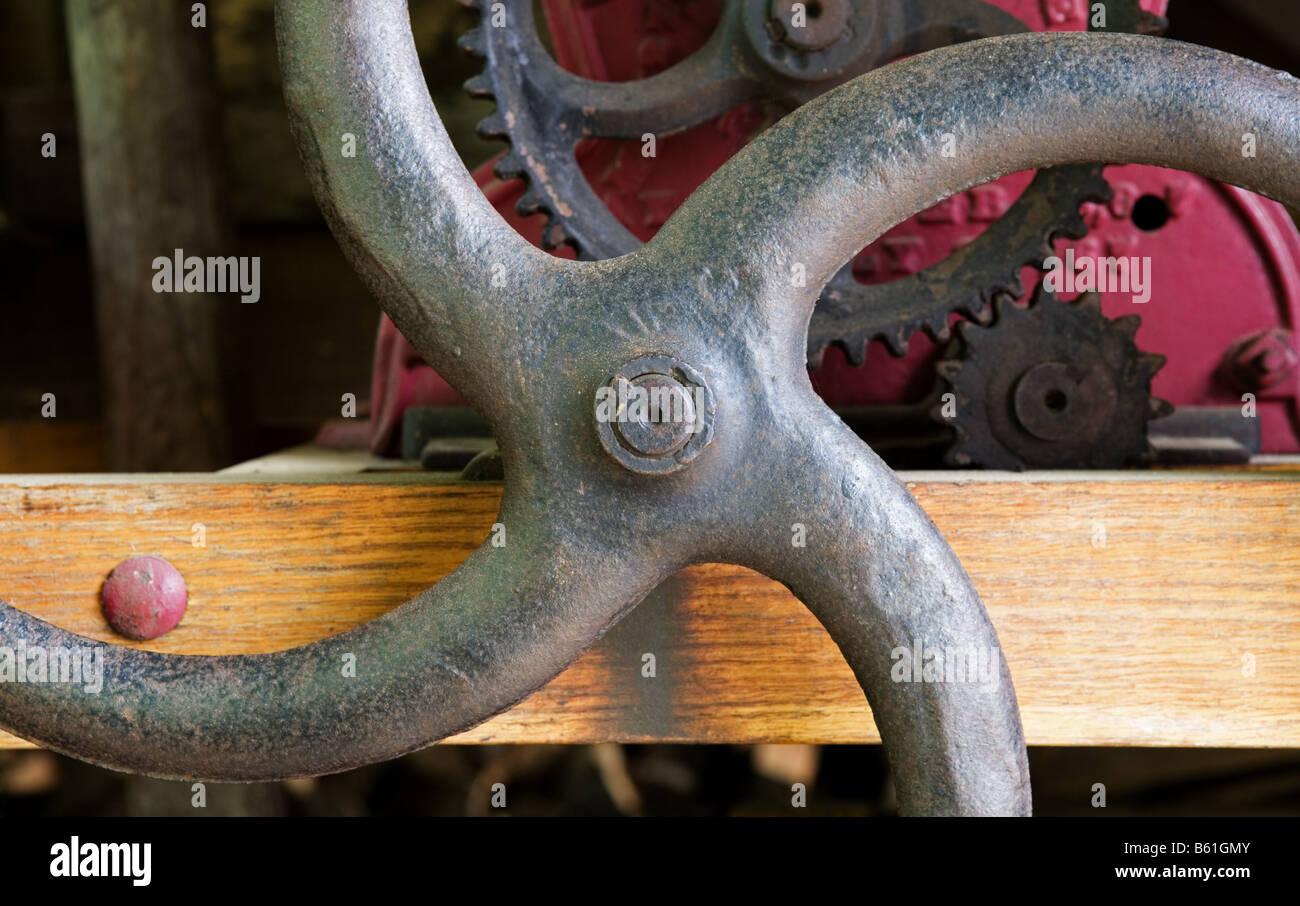 Détail machines à un parc de la ville de démonstration. Banque D'Images