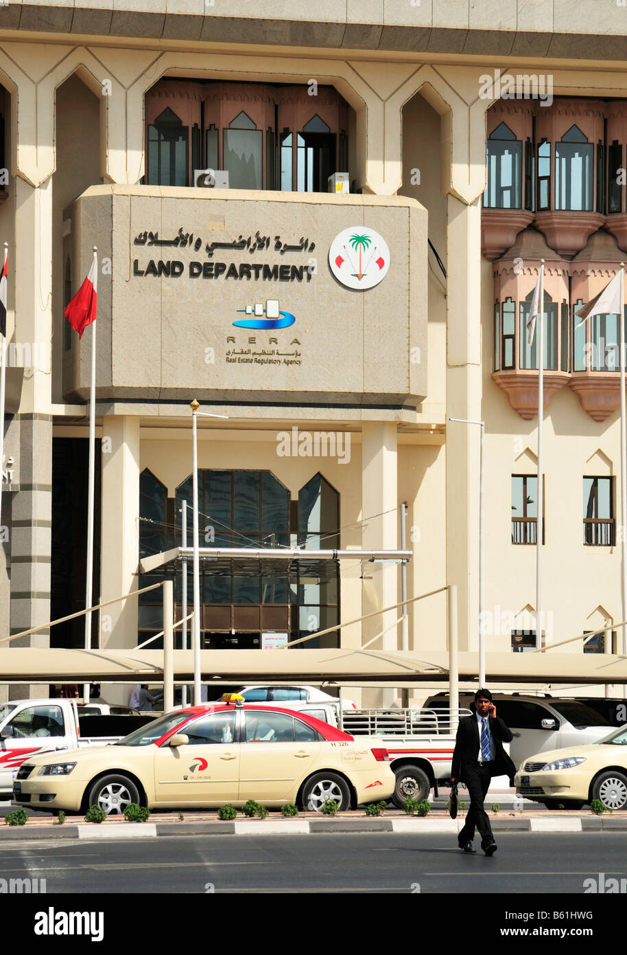 Le département des terres de Dubaï situé à Dubai Creek, Dubaï Deira eau Banque D'Images