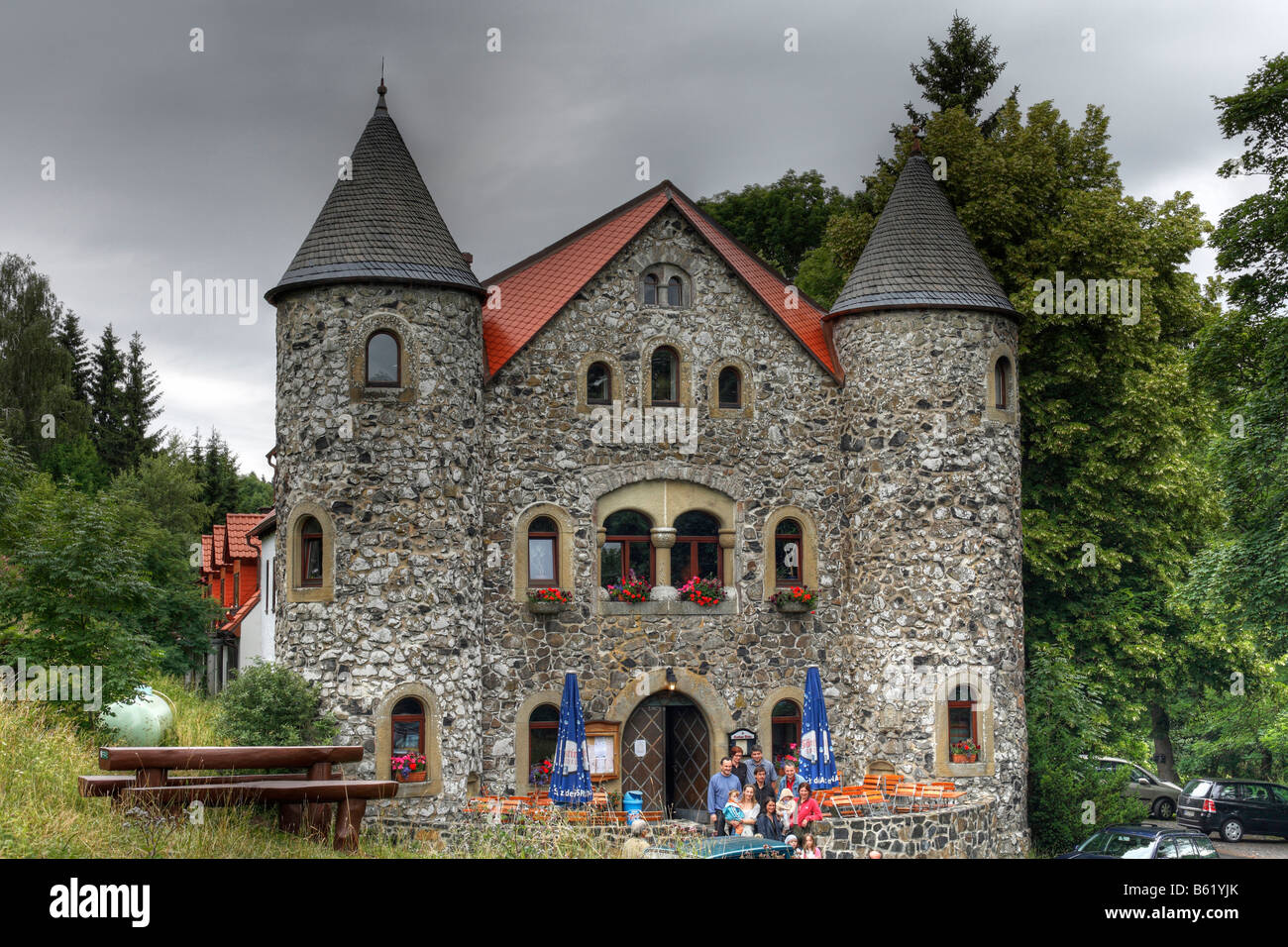 Château de chasse près de Bischofsheim Holzberg, Rhoen Mountain, en Basse-franconie, Bavaria, Germany, Europe Banque D'Images