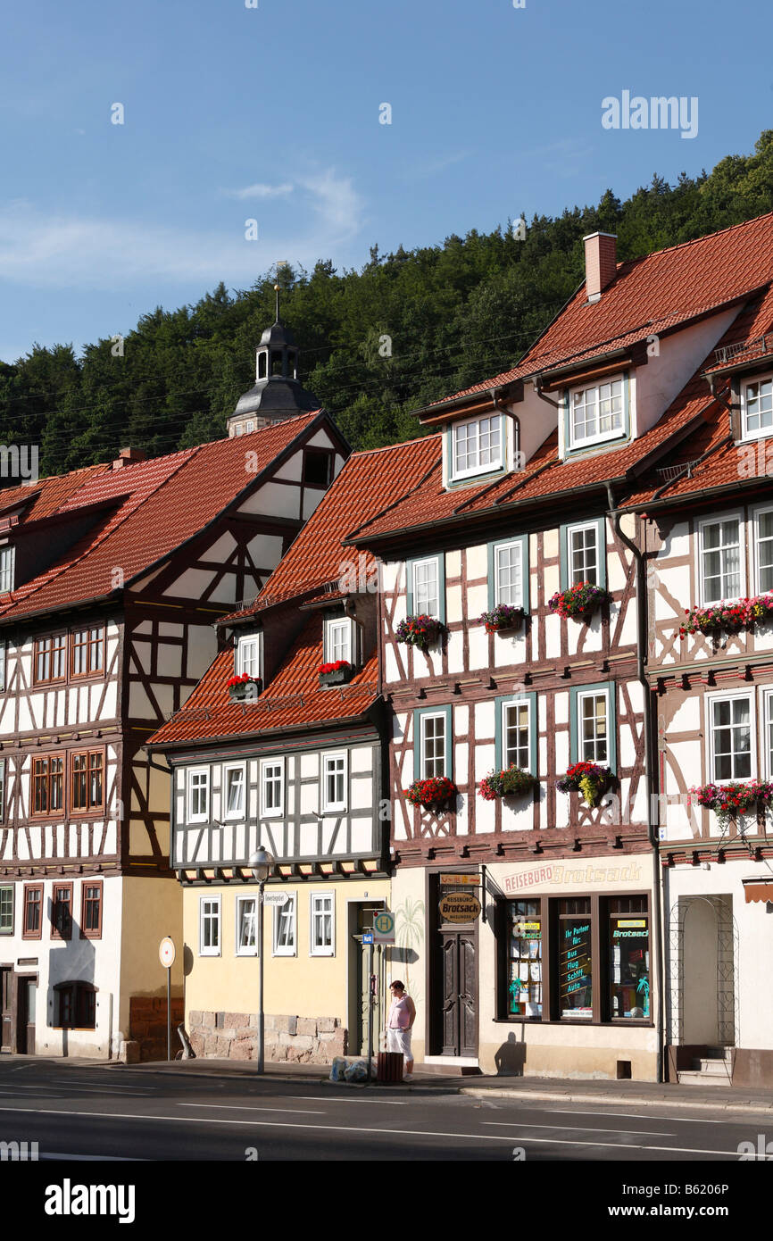 Maisons à colombages de Wasungen, Rhoen, Thuringe, Allemagne, Europe Banque D'Images