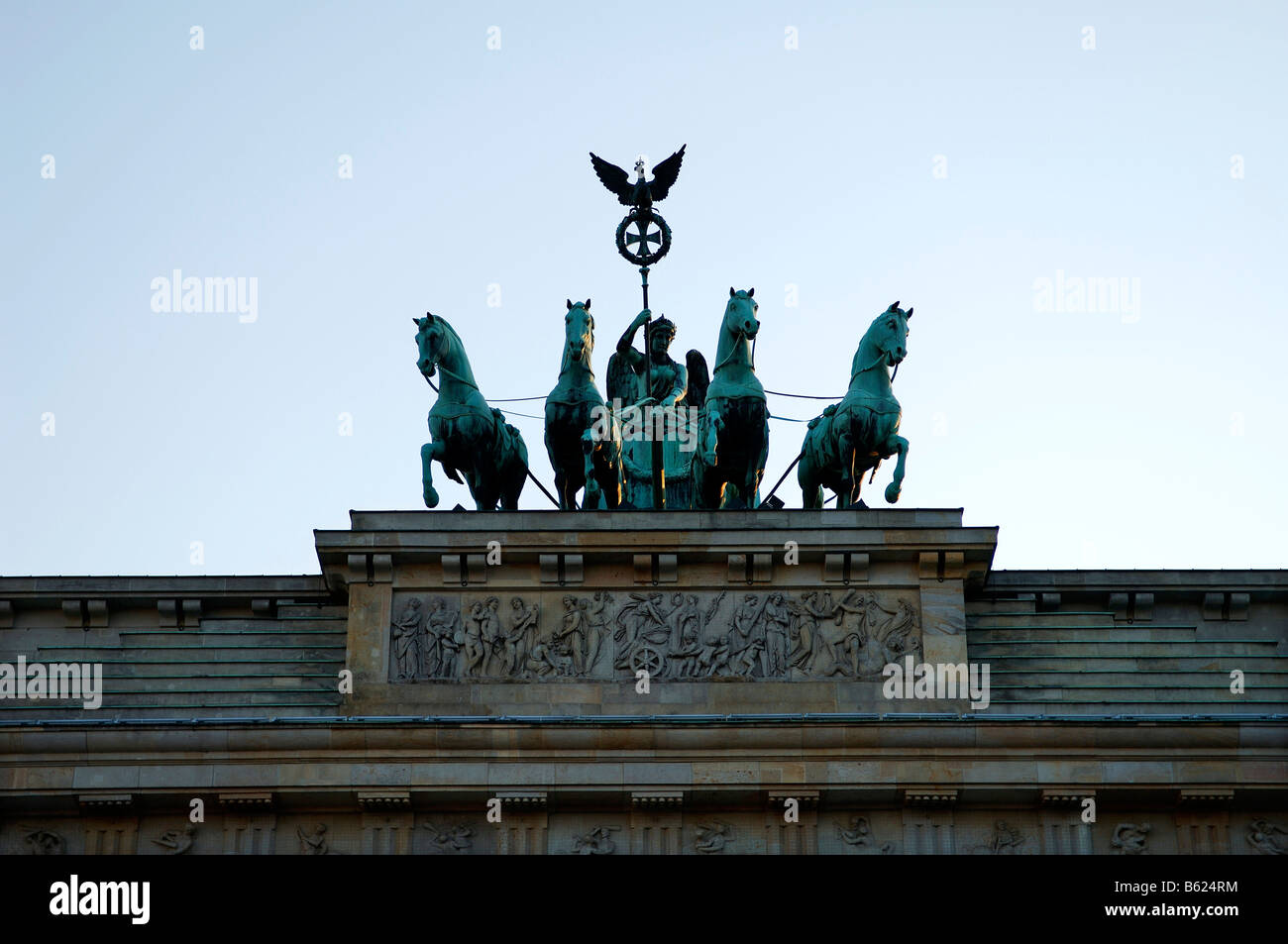 Le quadrige de la porte de Brandebourg, Berlin, Germany, Europe Banque D'Images