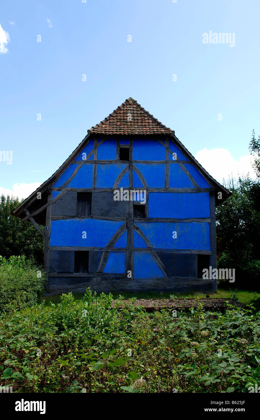 Alsacienne historique maison à colombages, l'éco-musée, Ungersheim, Alsace, France, Europe Banque D'Images
