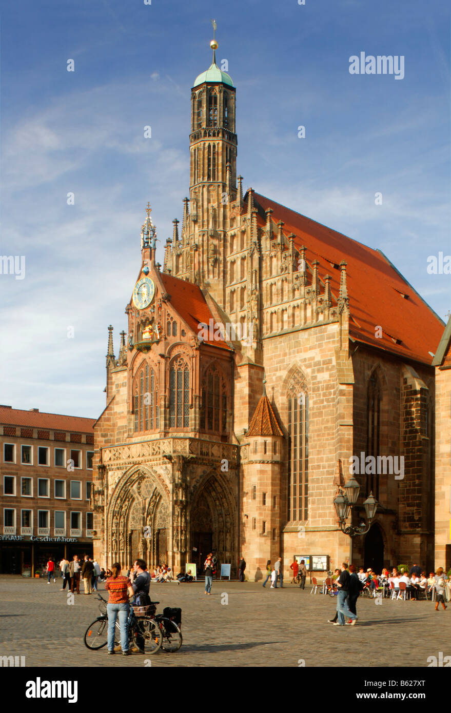 L'église Frauenkirche, principal marché, centre-ville historique, Nuremberg, Middle Franconia, Bavaria, Germany, Europe Banque D'Images