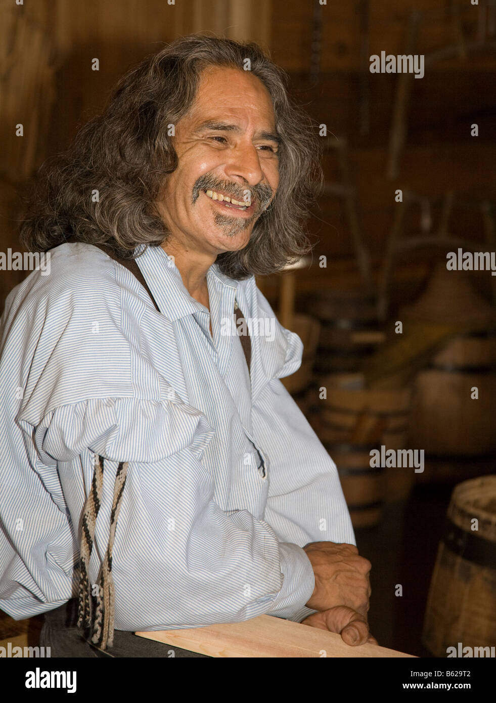 Tour guide en costume d'monument historique national du Fort Langley Canada Banque D'Images