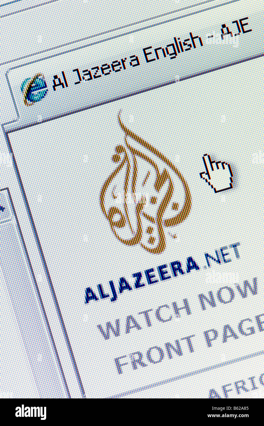 Capture d'écran de Macro Al Jazeera n'utilisez que du site web Banque D'Images
