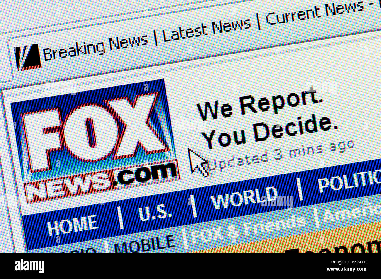 Capture d'écran de Macro Fox News Editorial Site web utilisez uniquement Banque D'Images