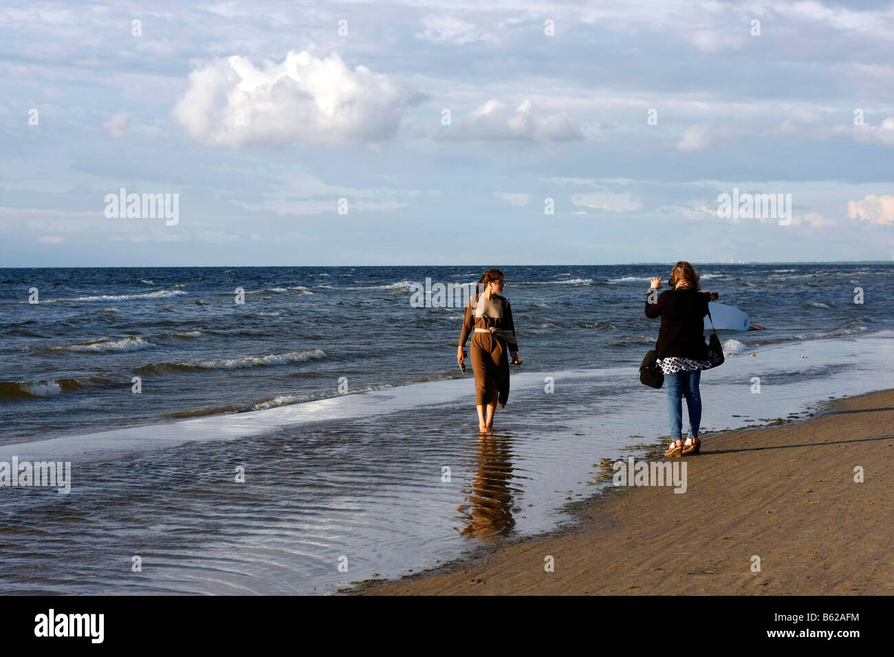 Séance photo sur la plage de Jurmala, Lettonie, Pays Baltes, Europe Banque D'Images
