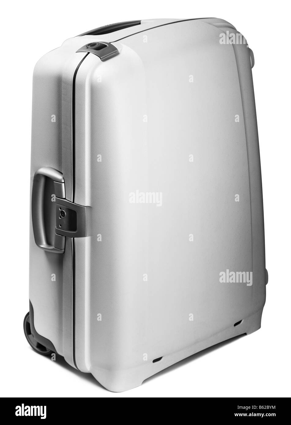 Billet d'un sac plastique sur fond blanc avec poignée Banque D'Images