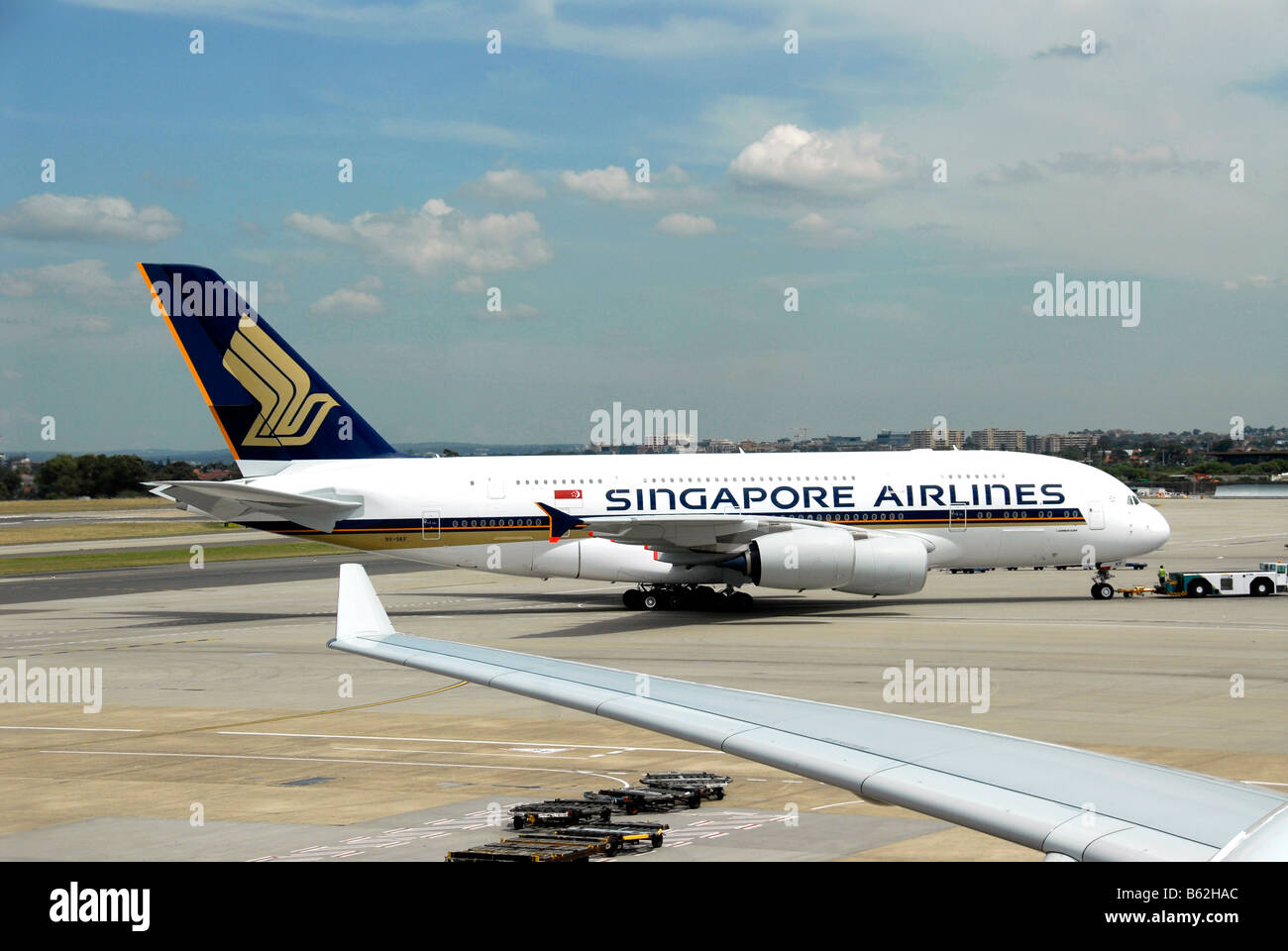 Airbus A 380 à l'aéroport de Sydney Banque D'Images
