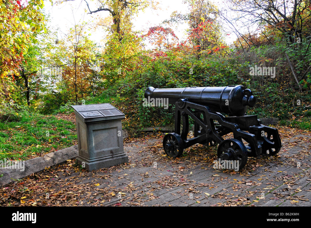 Site de batterie du Redan 1812 Rivière Niagara Ontario Canada Cannon Banque D'Images