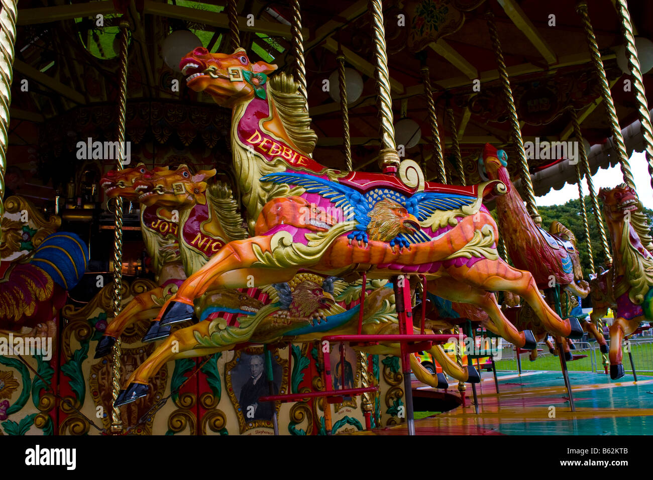 Carrousel cheval nommé Debbie. Banque D'Images