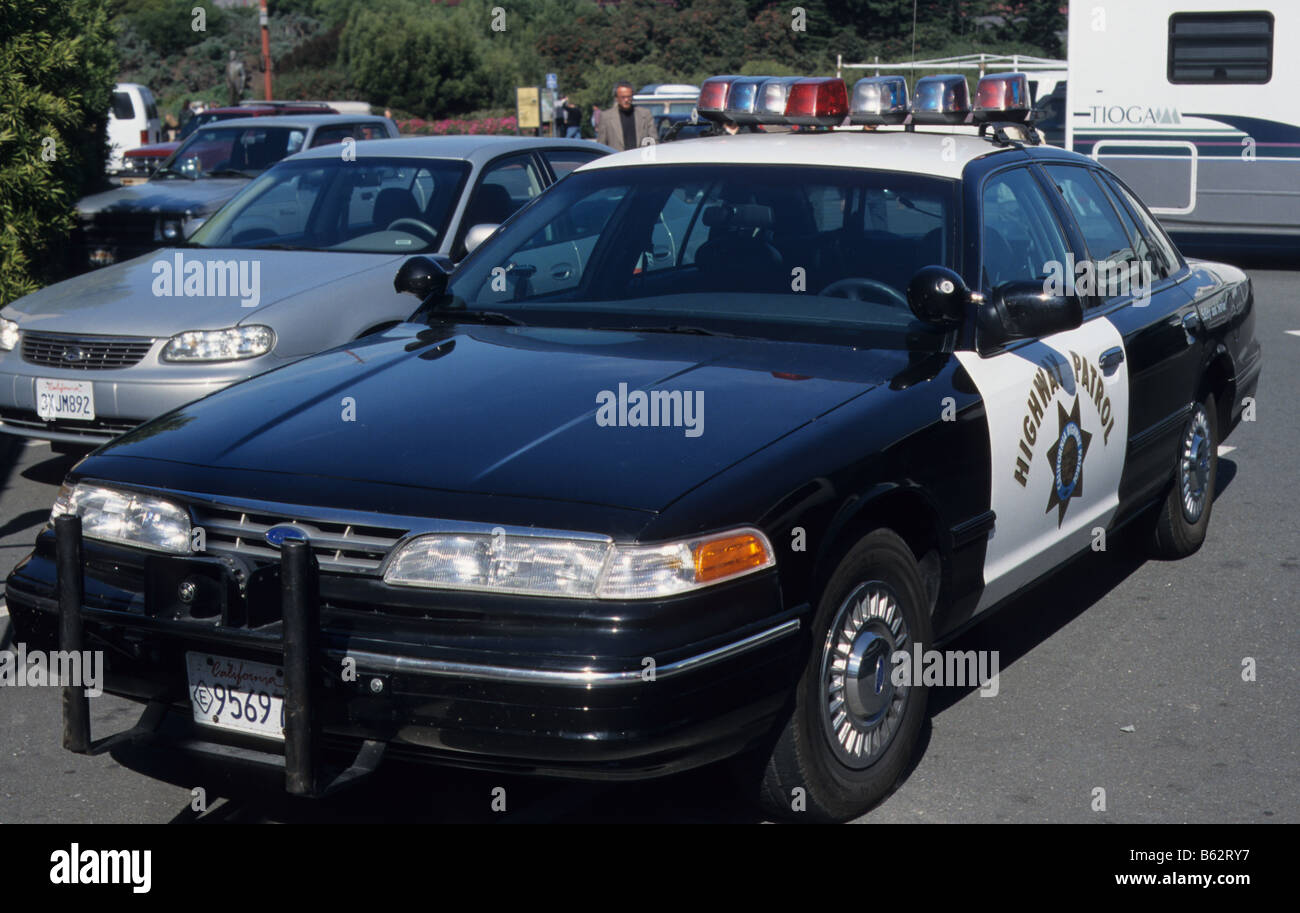 California Highway Patrol voiture, San Francisco. Banque D'Images