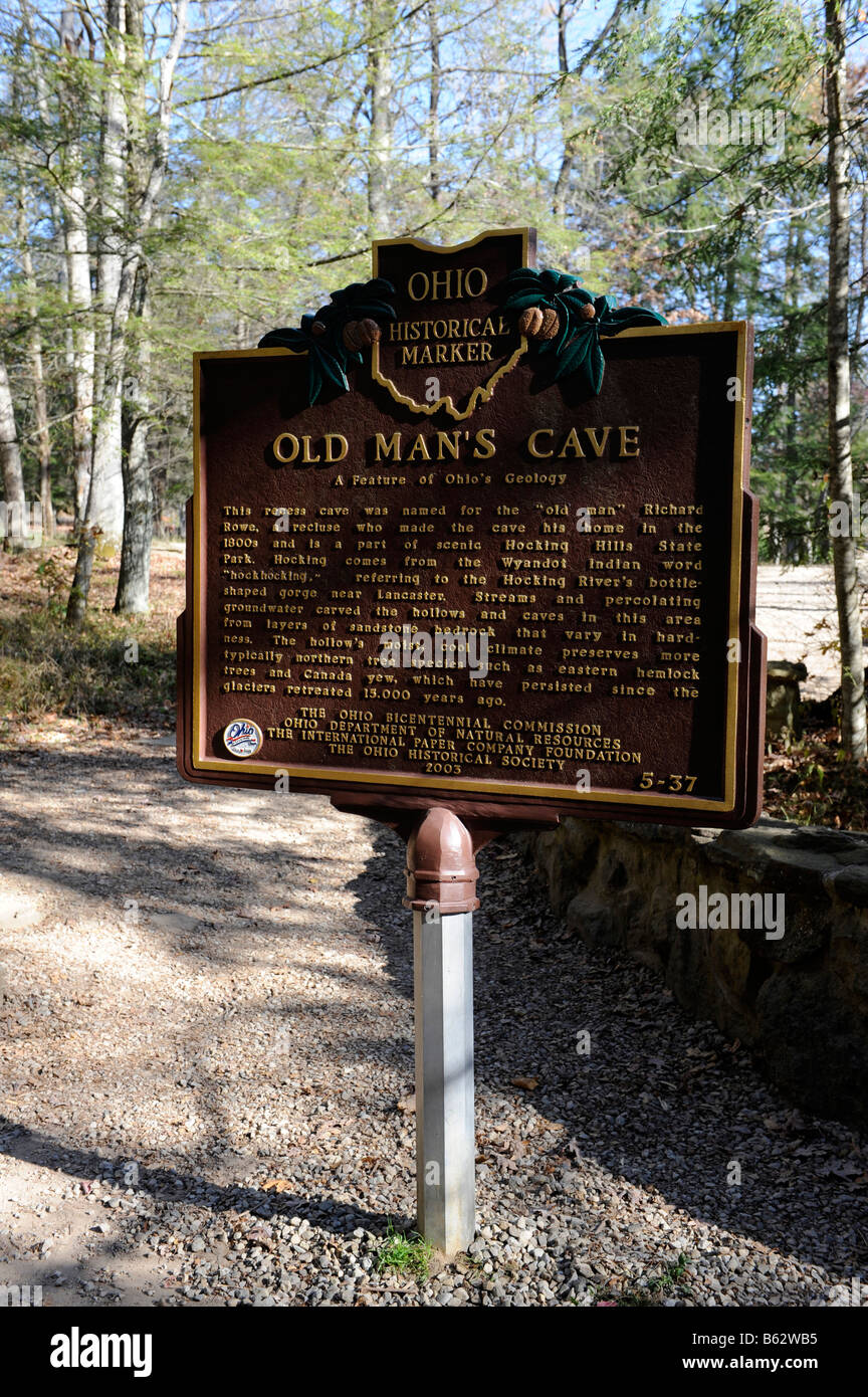 Vieil homme s Cave repère historique au parc d'État de Hocking Hills Logan Ohio U S Banque D'Images