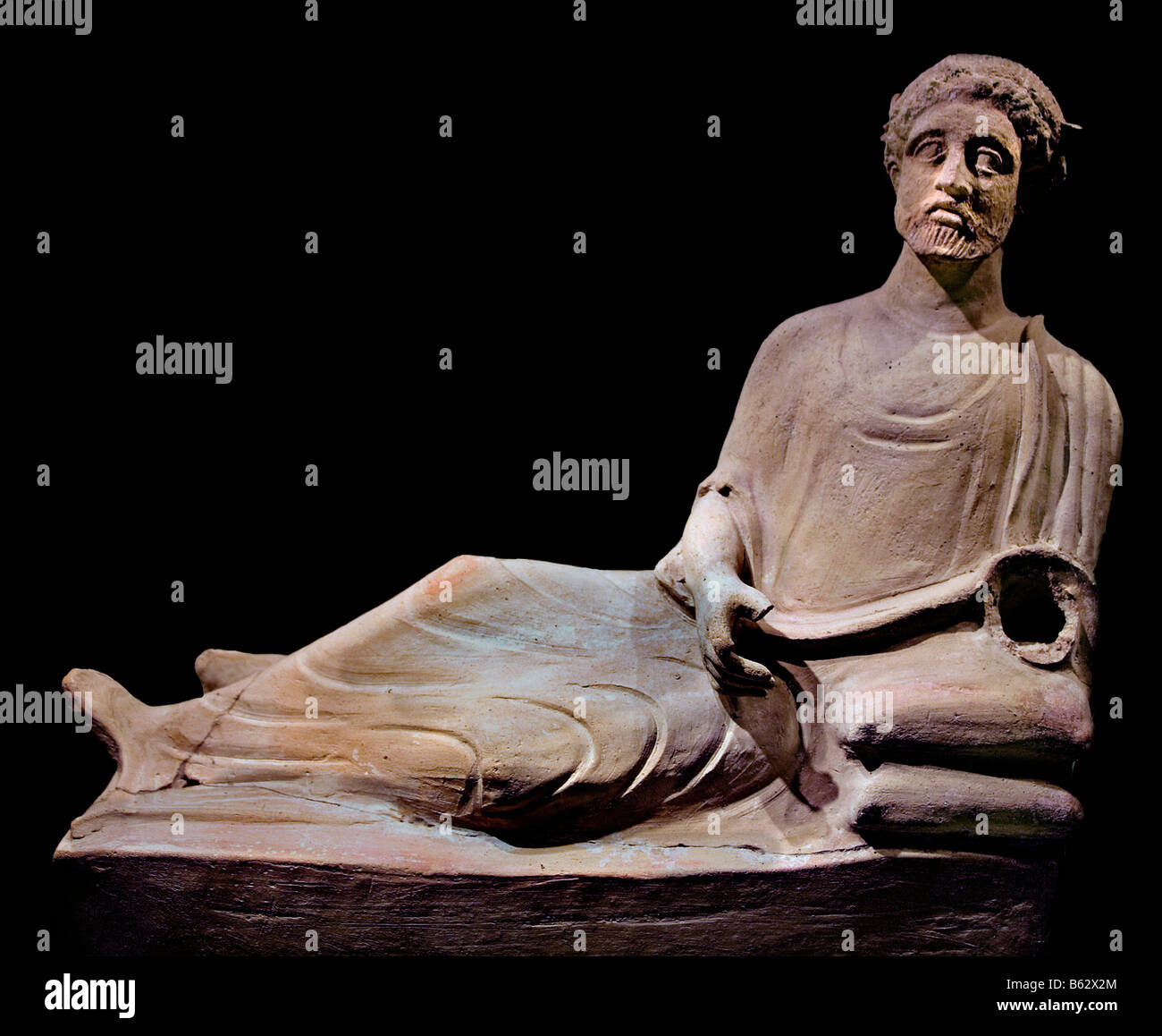 Homme couché statue grecque Athènes Grèce Banque D'Images