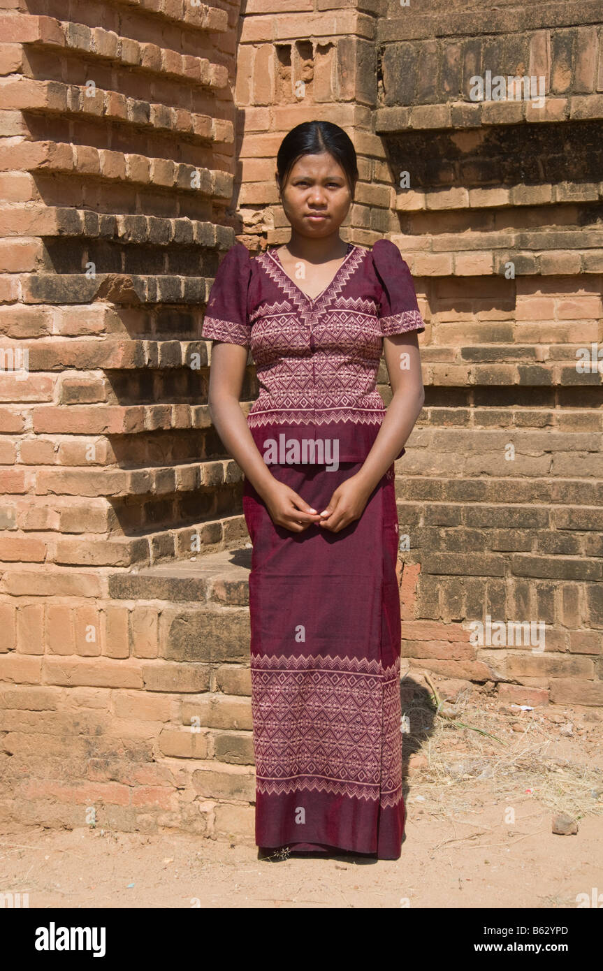 Femme birmane, Bagan, Myanmar Banque D'Images